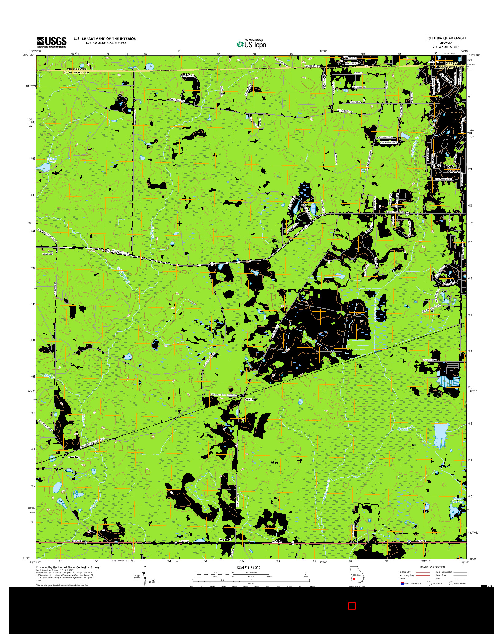 USGS US TOPO 7.5-MINUTE MAP FOR PRETORIA, GA 2017