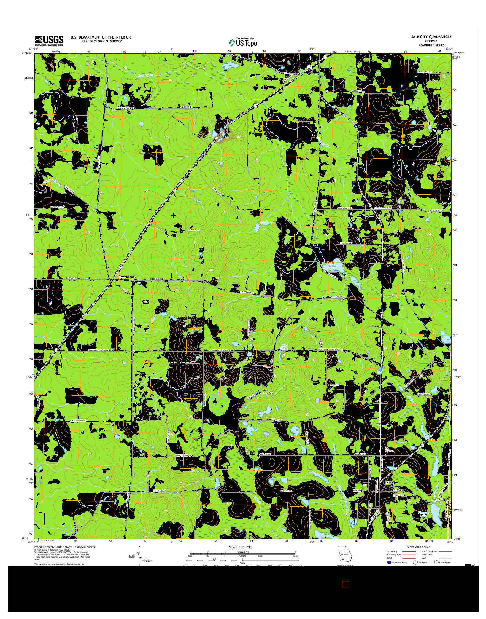 USGS US TOPO 7.5-MINUTE MAP FOR SALE CITY, GA 2017