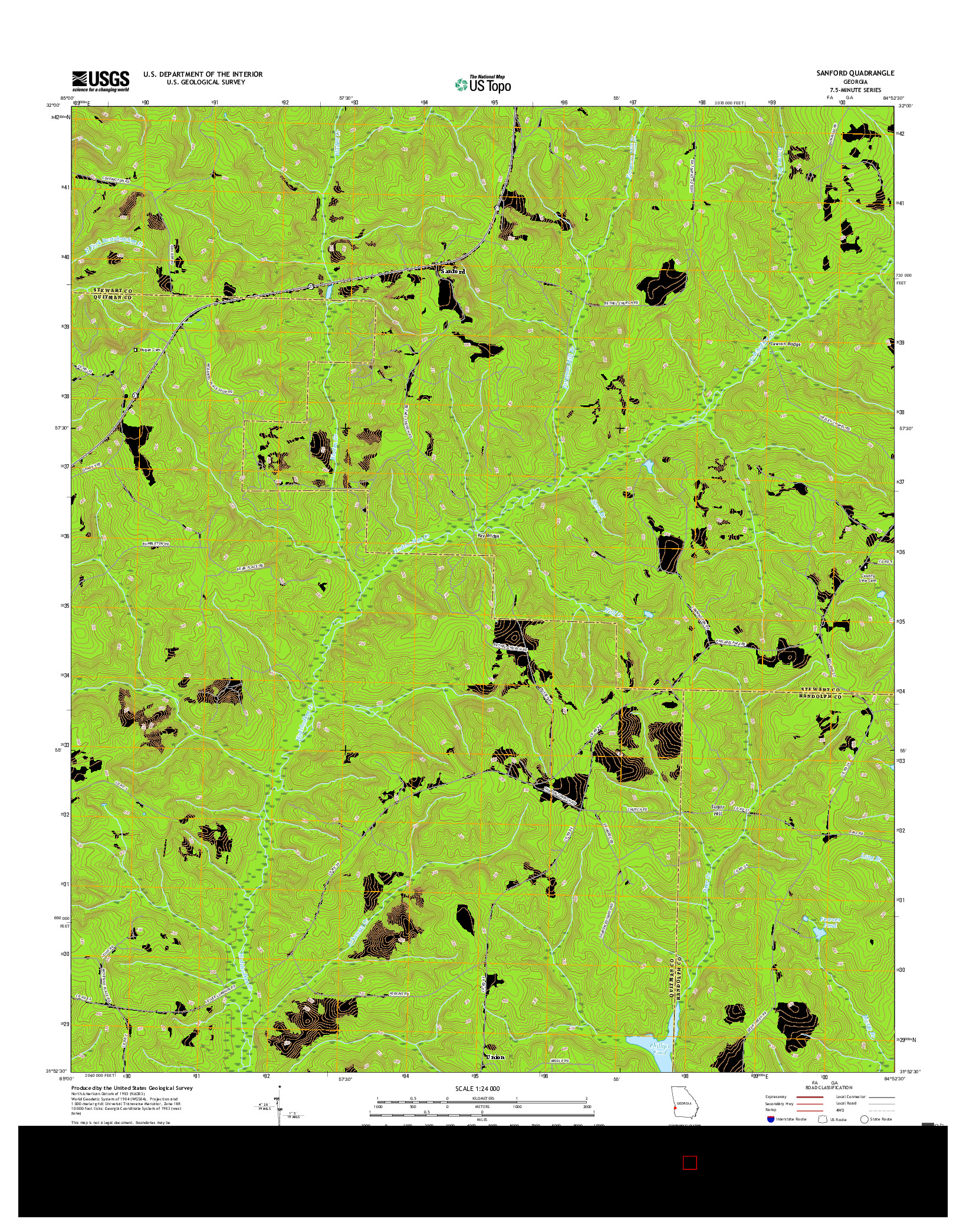 USGS US TOPO 7.5-MINUTE MAP FOR SANFORD, GA 2017