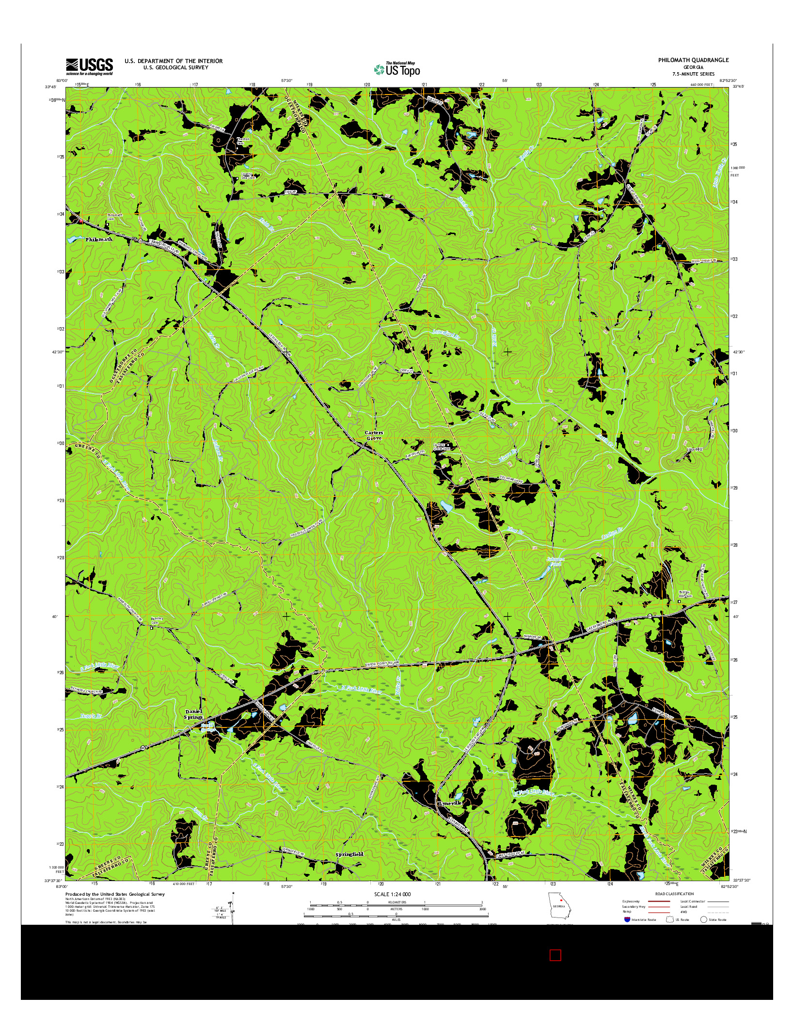 USGS US TOPO 7.5-MINUTE MAP FOR PHILOMATH, GA 2017