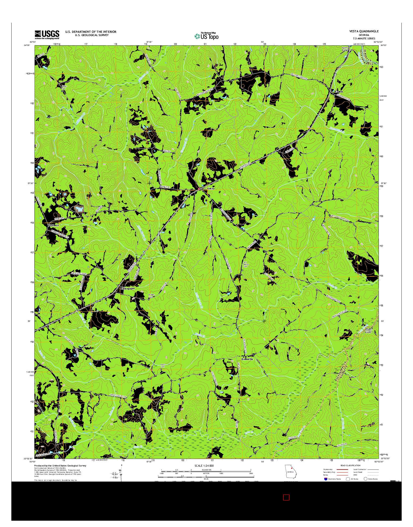 USGS US TOPO 7.5-MINUTE MAP FOR VESTA, GA 2017