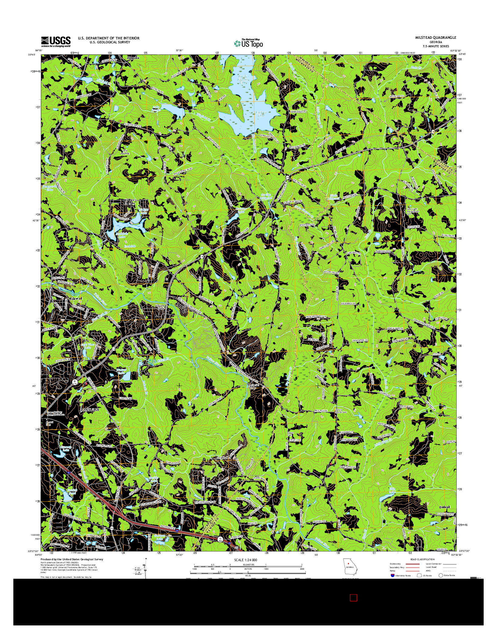 USGS US TOPO 7.5-MINUTE MAP FOR MILSTEAD, GA 2017