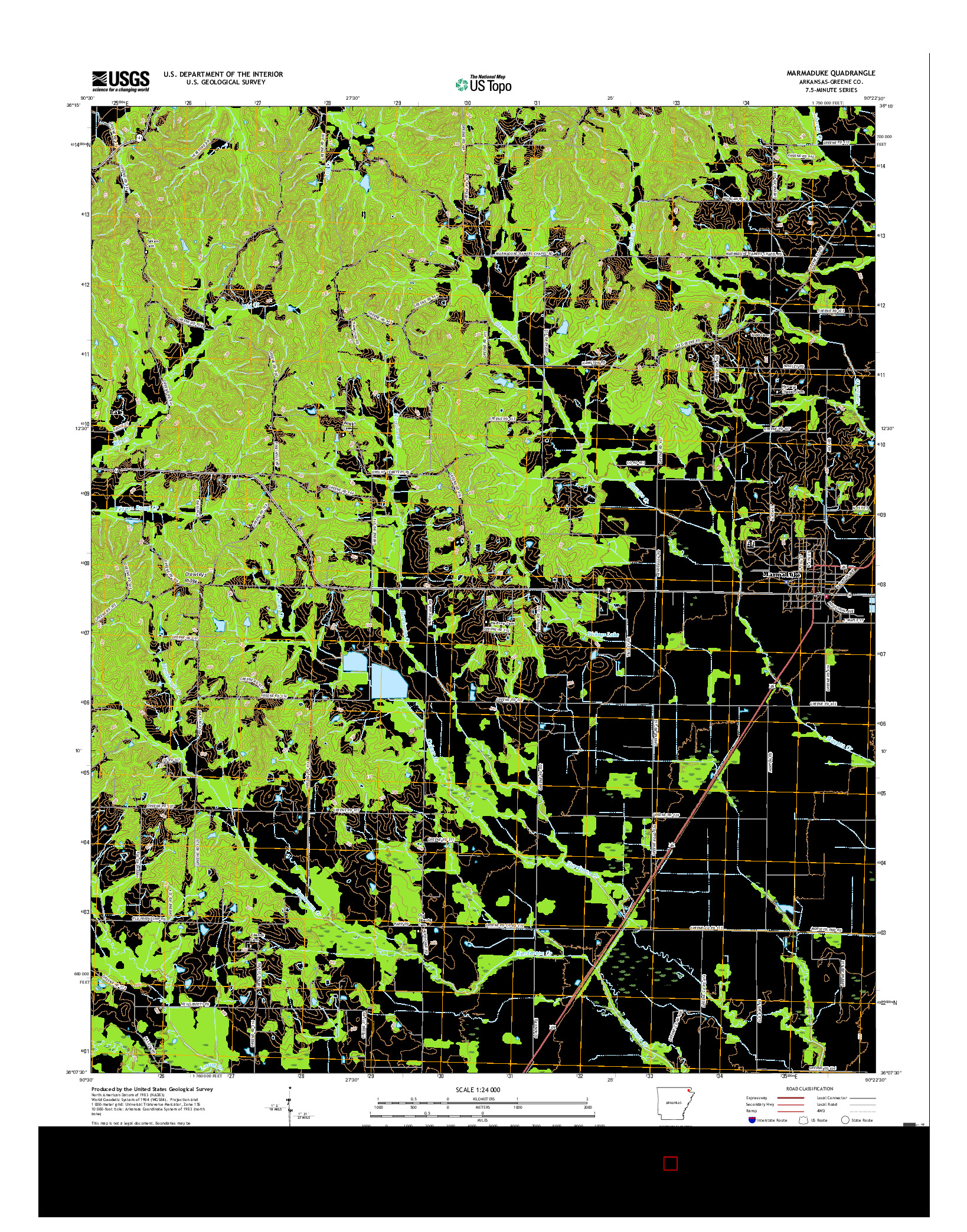 USGS US TOPO 7.5-MINUTE MAP FOR MARMADUKE, AR 2017