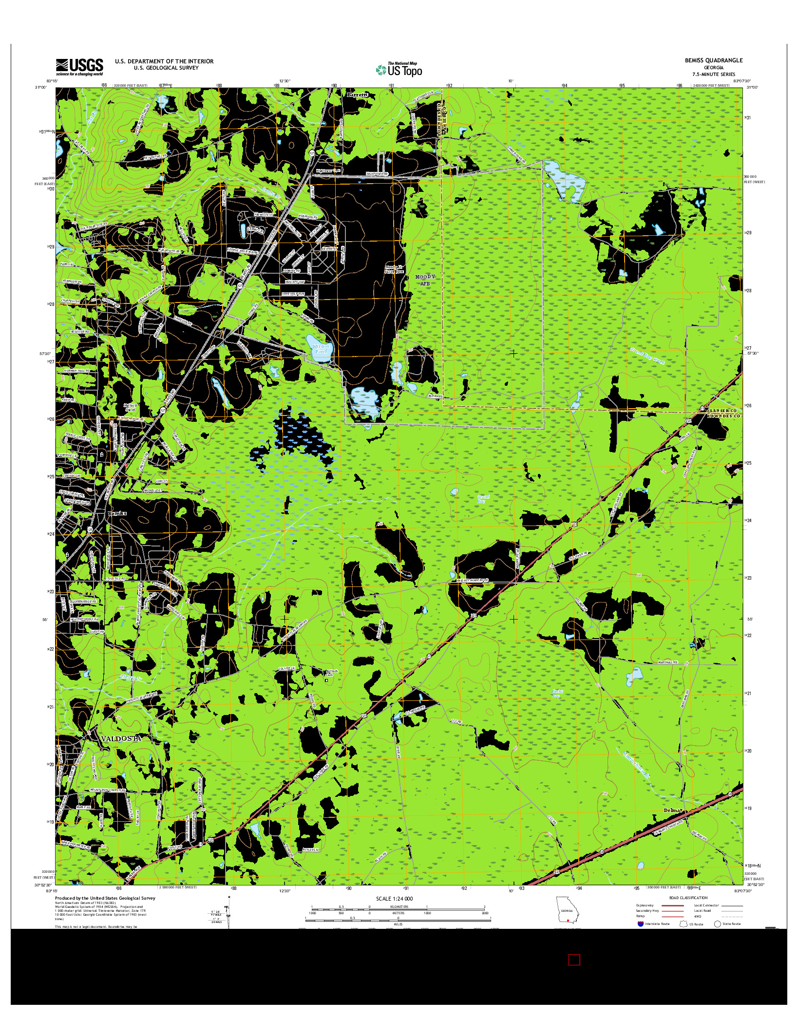 USGS US TOPO 7.5-MINUTE MAP FOR BEMISS, GA 2017