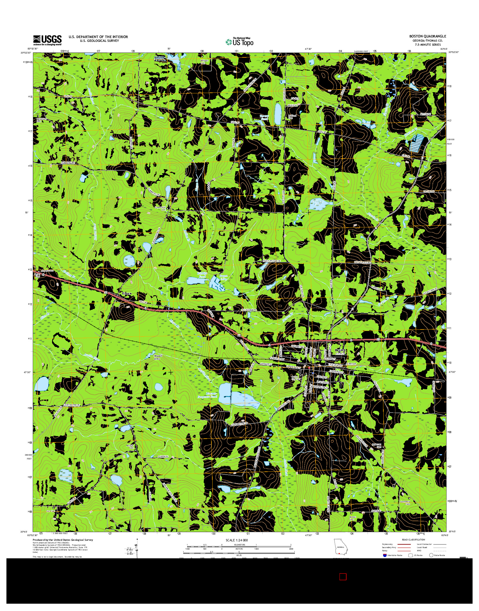 USGS US TOPO 7.5-MINUTE MAP FOR BOSTON, GA 2017