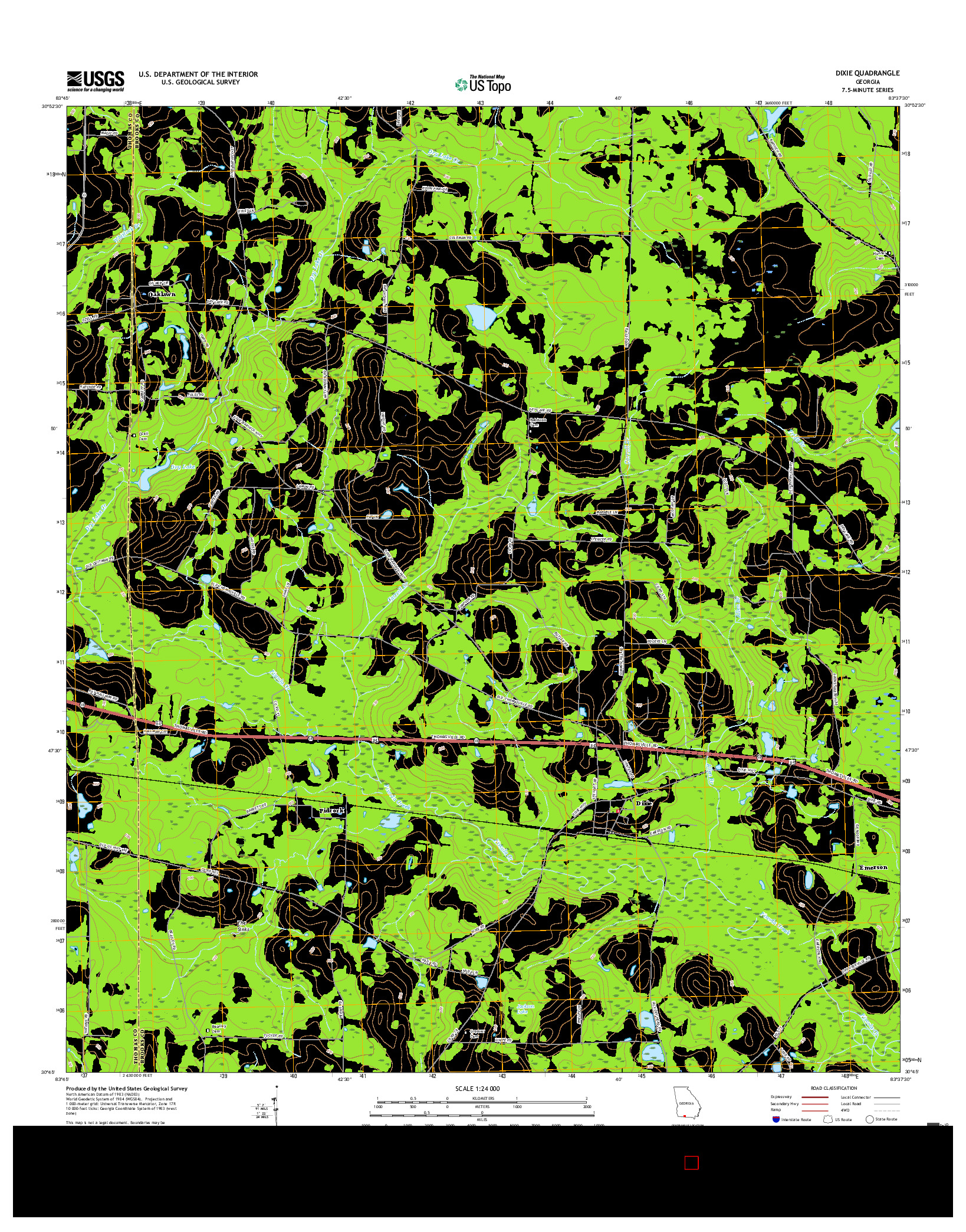 USGS US TOPO 7.5-MINUTE MAP FOR DIXIE, GA 2017