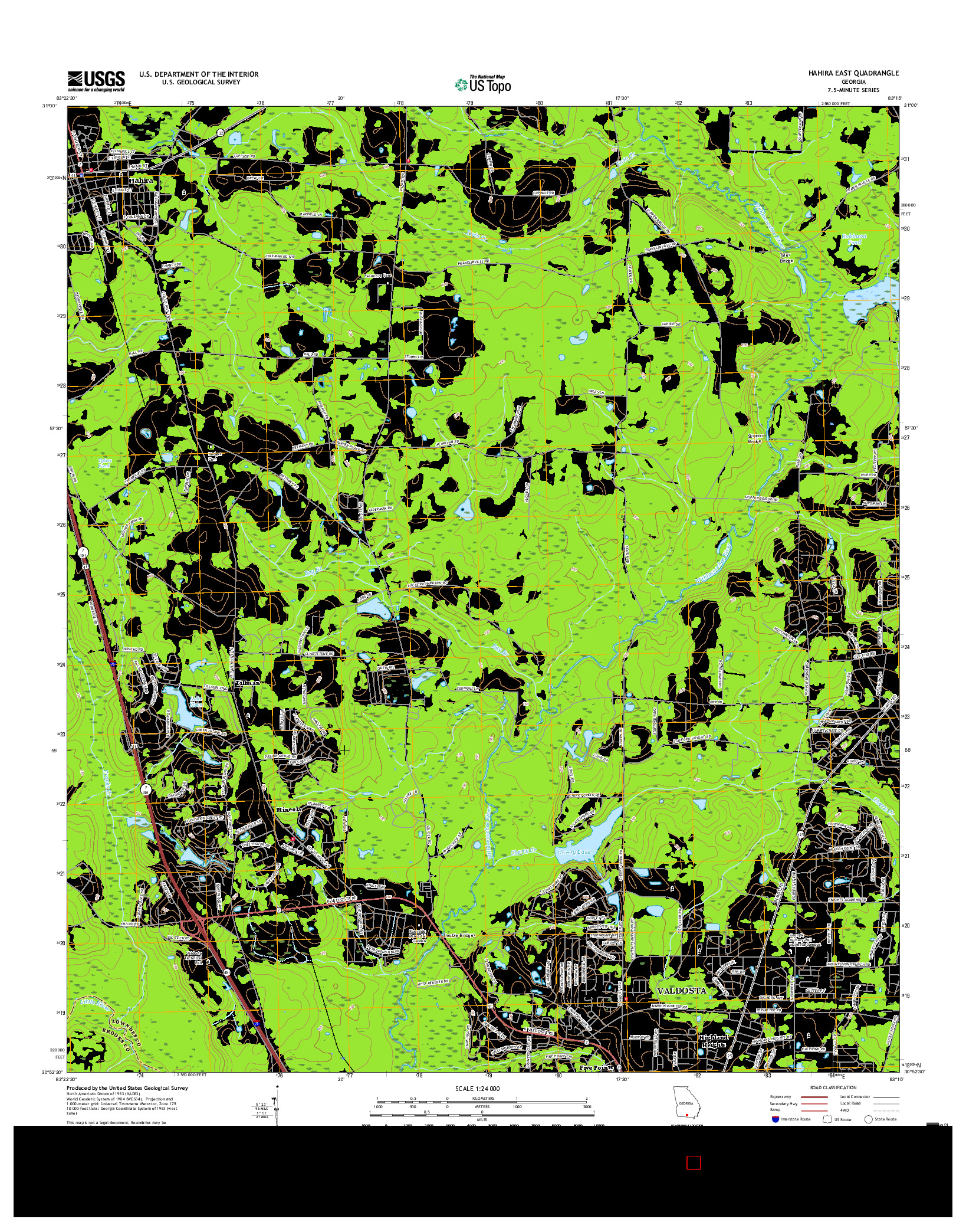 USGS US TOPO 7.5-MINUTE MAP FOR HAHIRA EAST, GA 2017