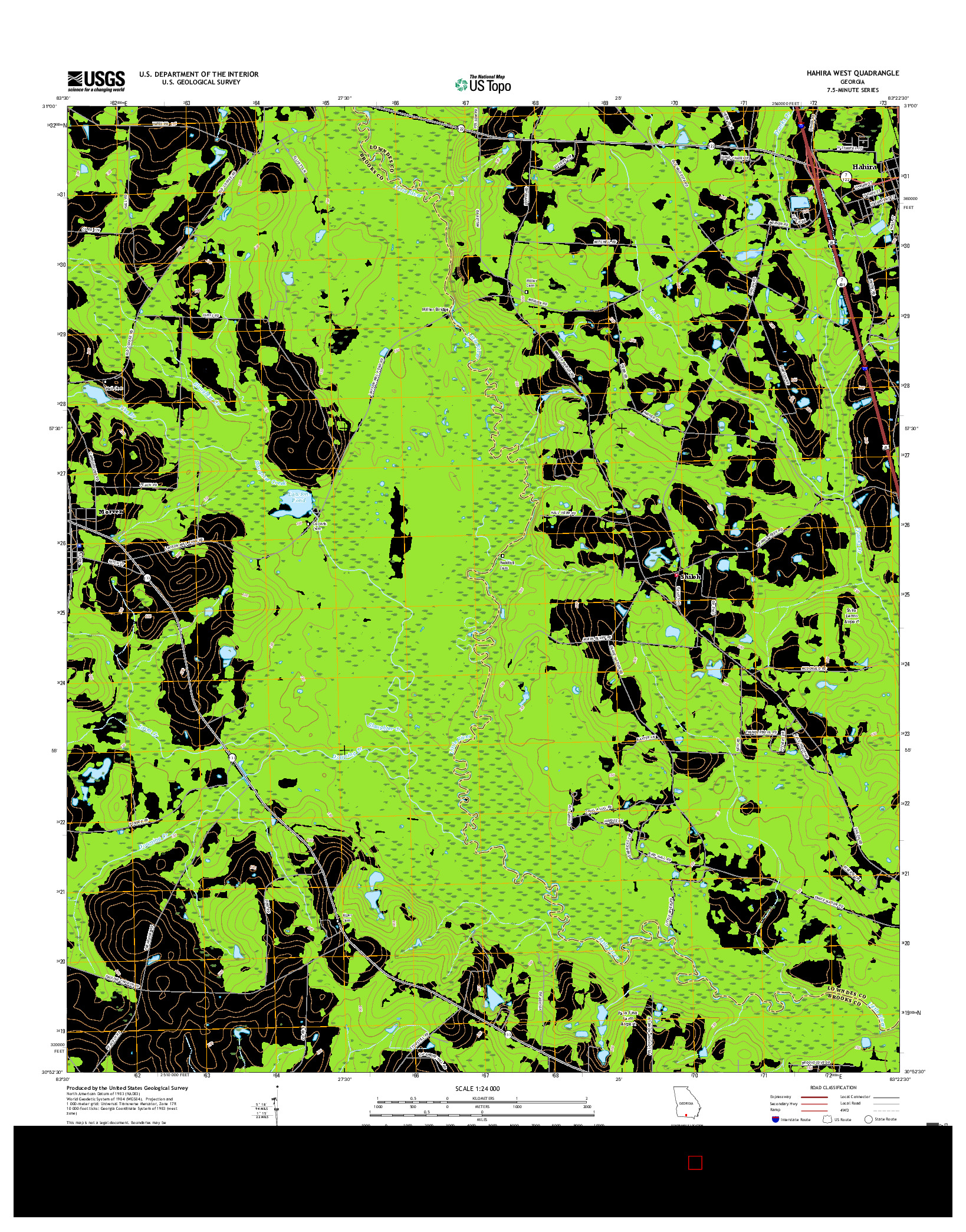 USGS US TOPO 7.5-MINUTE MAP FOR HAHIRA WEST, GA 2017