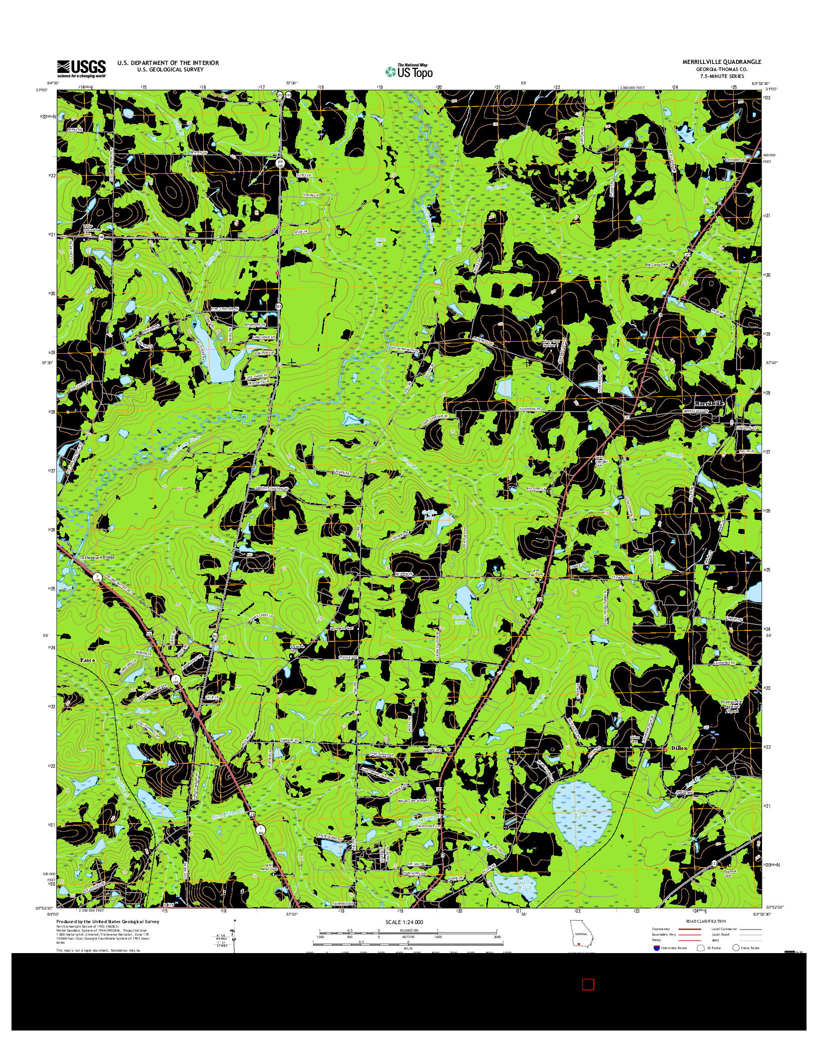 USGS US TOPO 7.5-MINUTE MAP FOR MERRILLVILLE, GA 2017