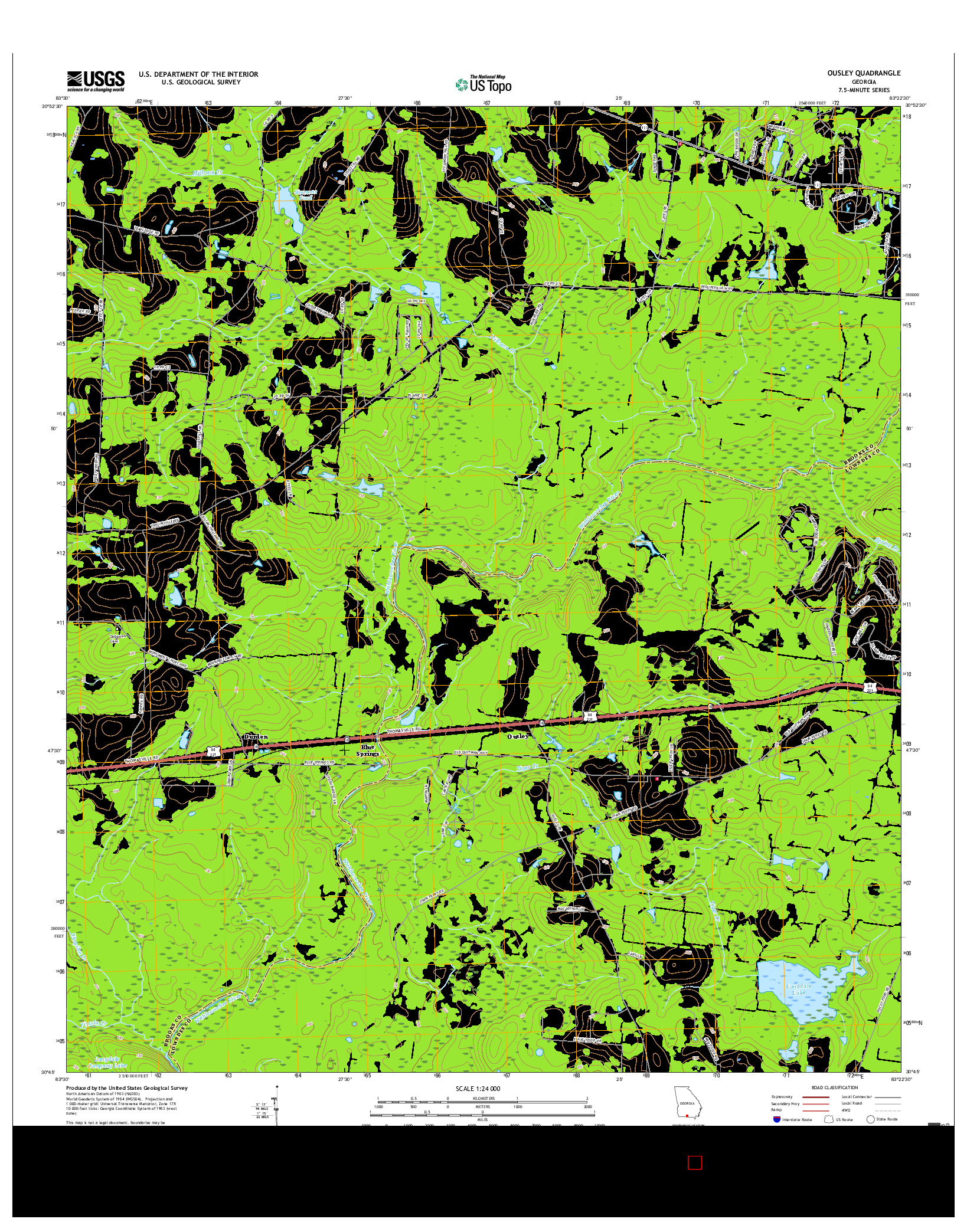 USGS US TOPO 7.5-MINUTE MAP FOR OUSLEY, GA 2017