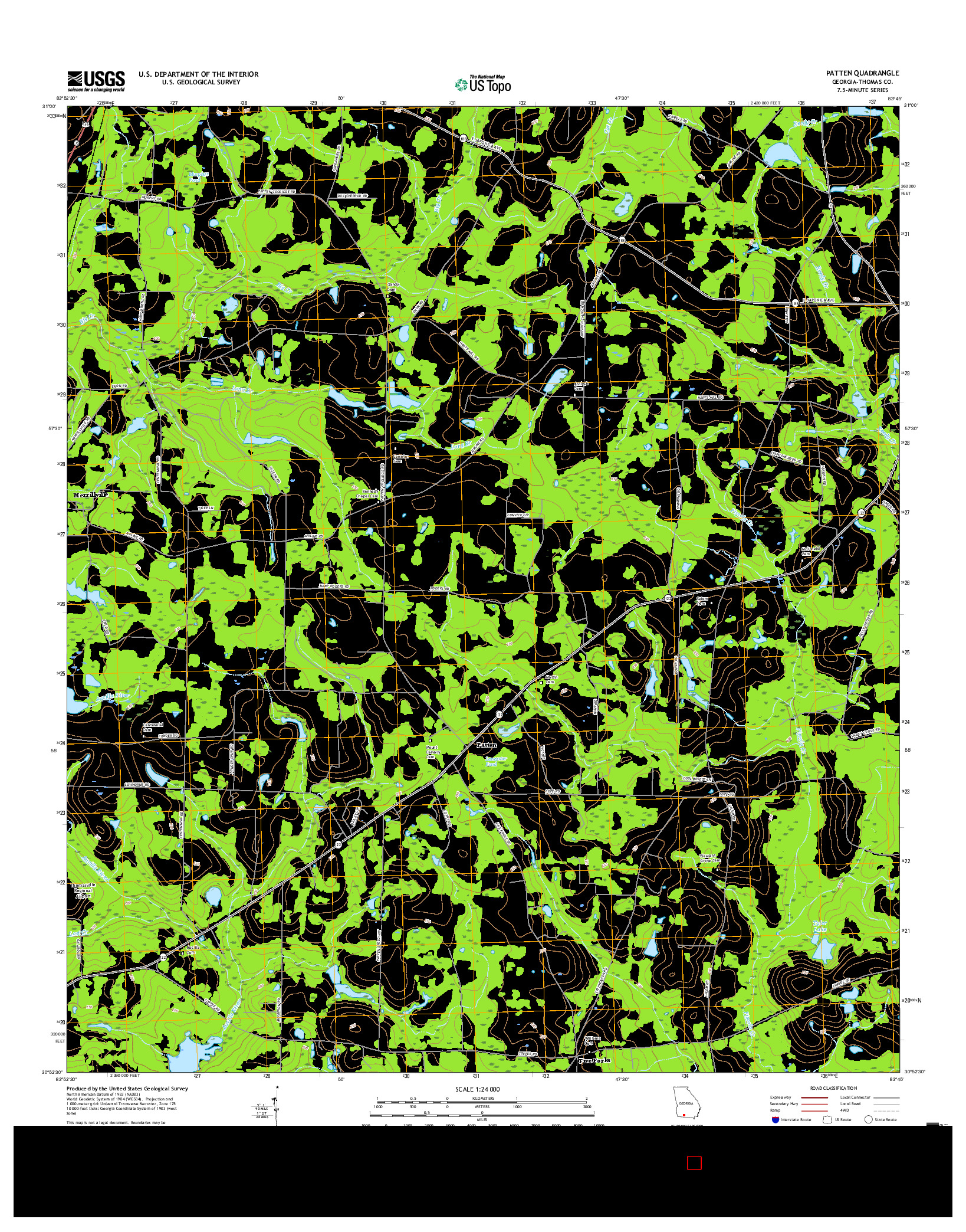 USGS US TOPO 7.5-MINUTE MAP FOR PATTEN, GA 2017