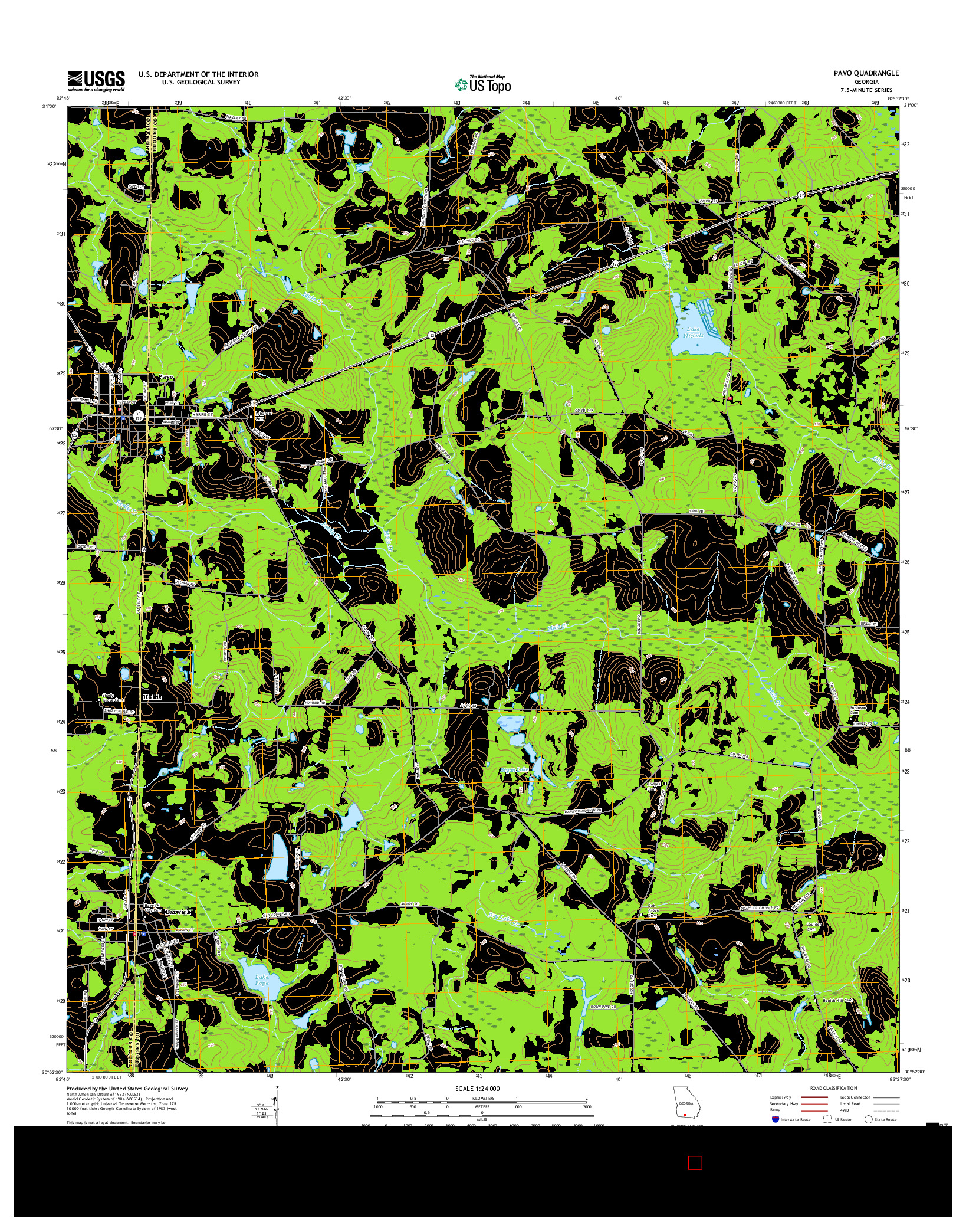 USGS US TOPO 7.5-MINUTE MAP FOR PAVO, GA 2017