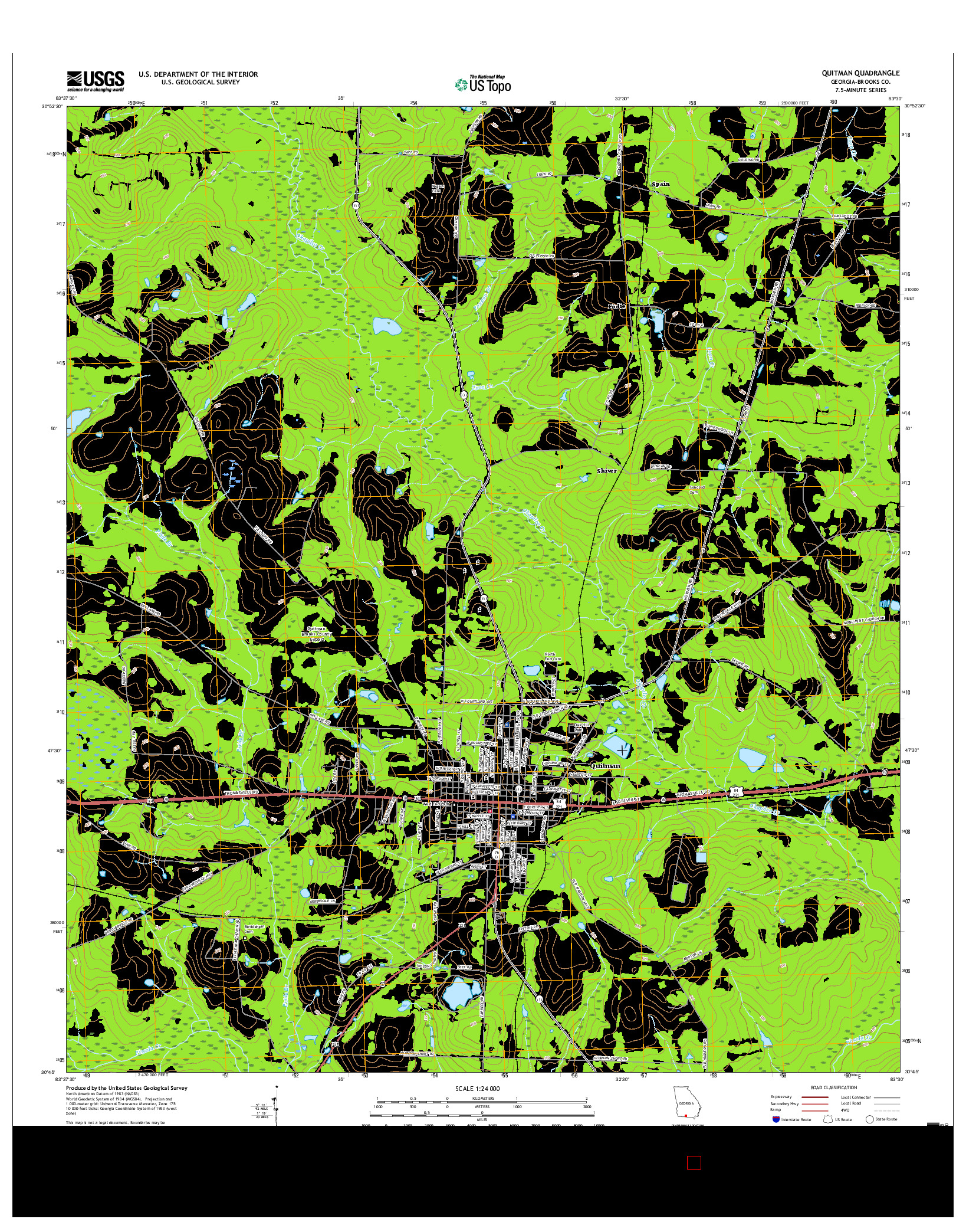 USGS US TOPO 7.5-MINUTE MAP FOR QUITMAN, GA 2017