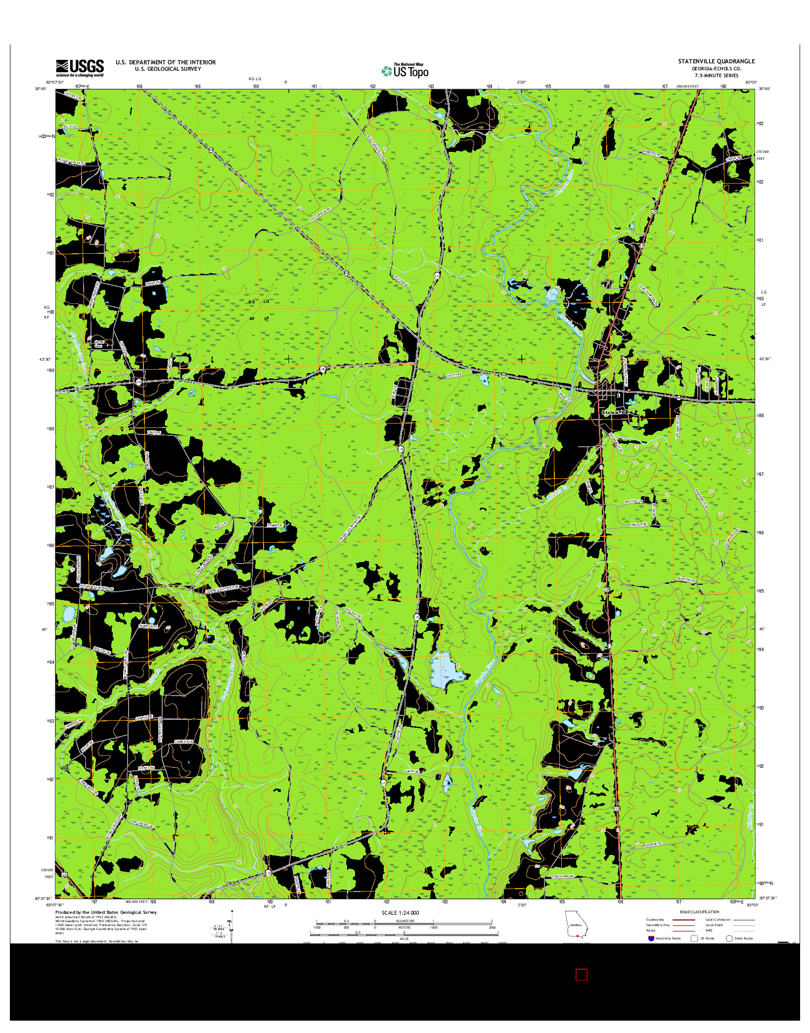 USGS US TOPO 7.5-MINUTE MAP FOR STATENVILLE, GA 2017