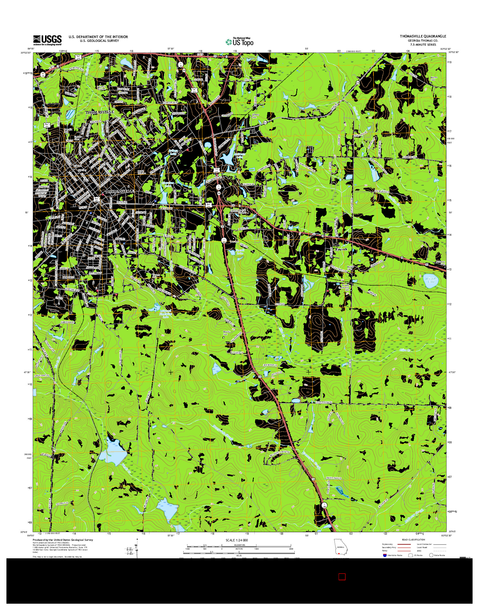 USGS US TOPO 7.5-MINUTE MAP FOR THOMASVILLE, GA 2017
