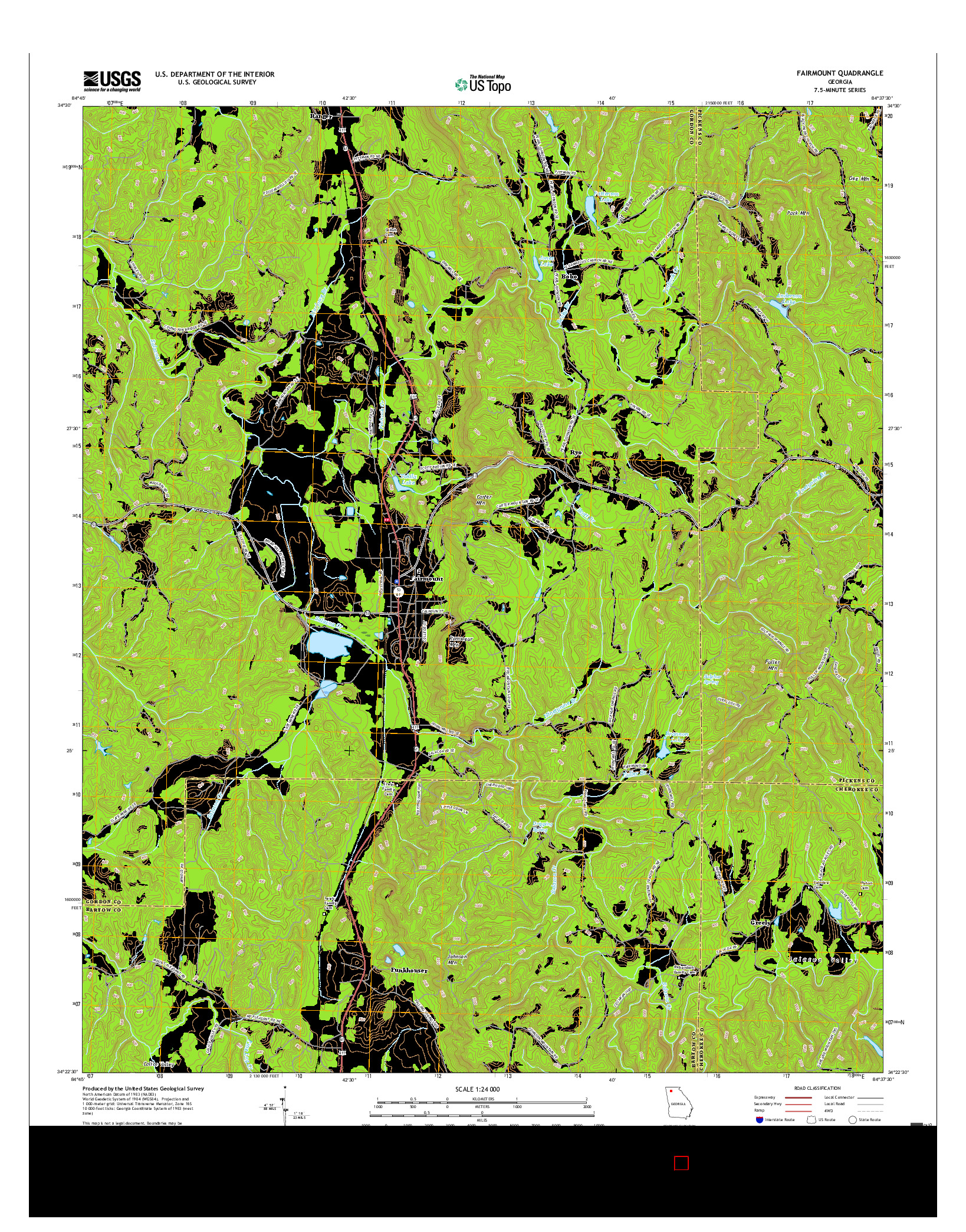 USGS US TOPO 7.5-MINUTE MAP FOR FAIRMOUNT, GA 2017