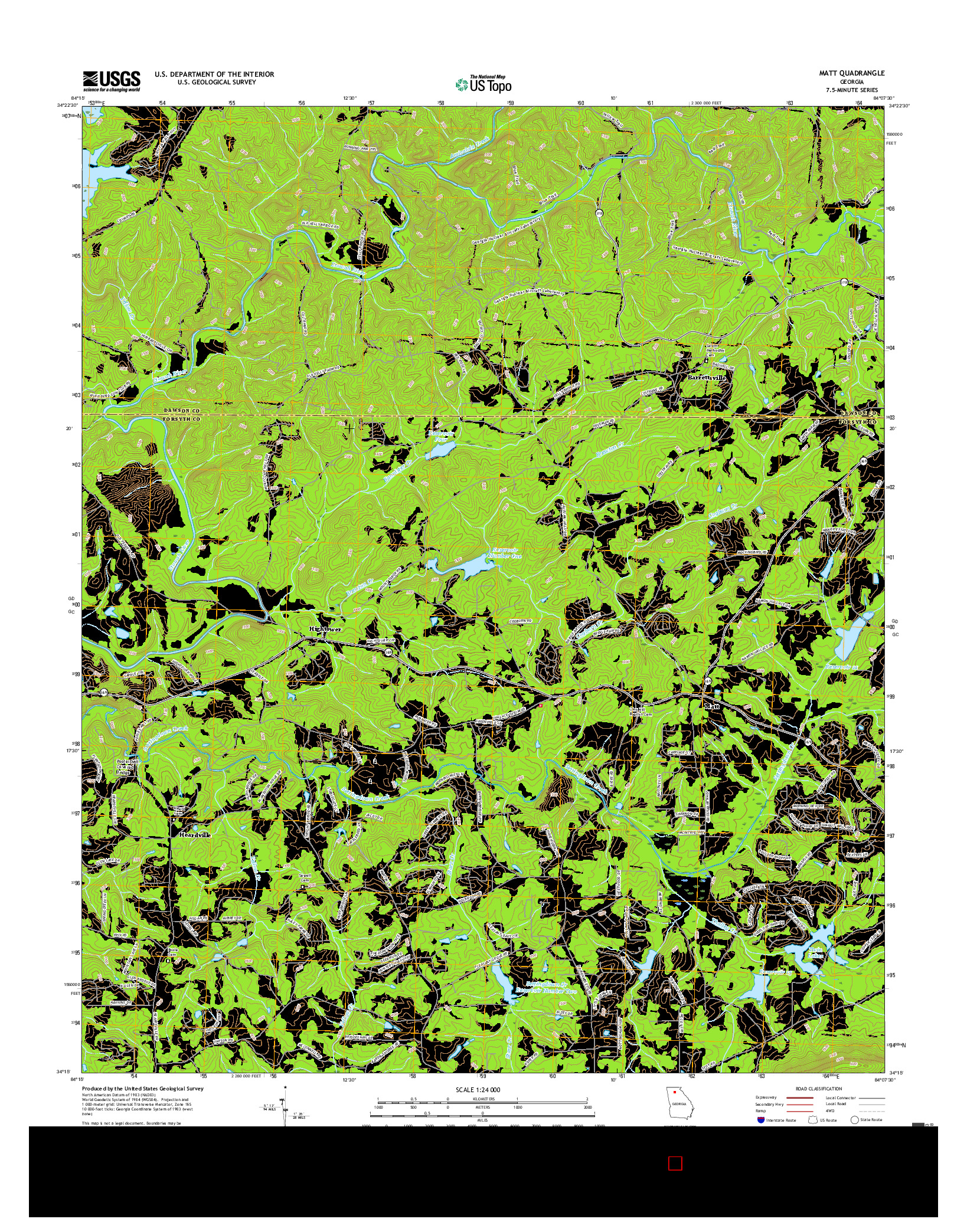 USGS US TOPO 7.5-MINUTE MAP FOR MATT, GA 2017