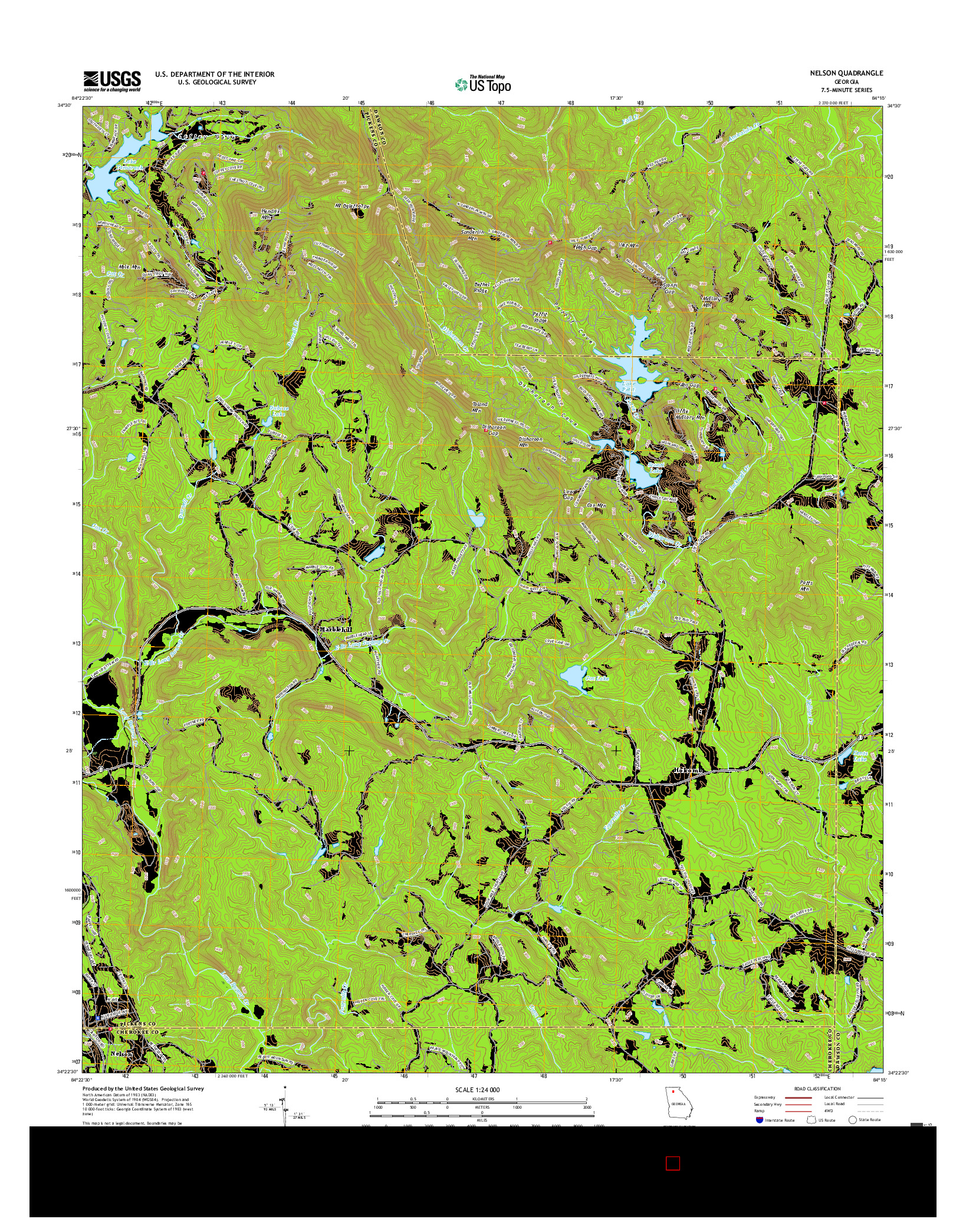 USGS US TOPO 7.5-MINUTE MAP FOR NELSON, GA 2017