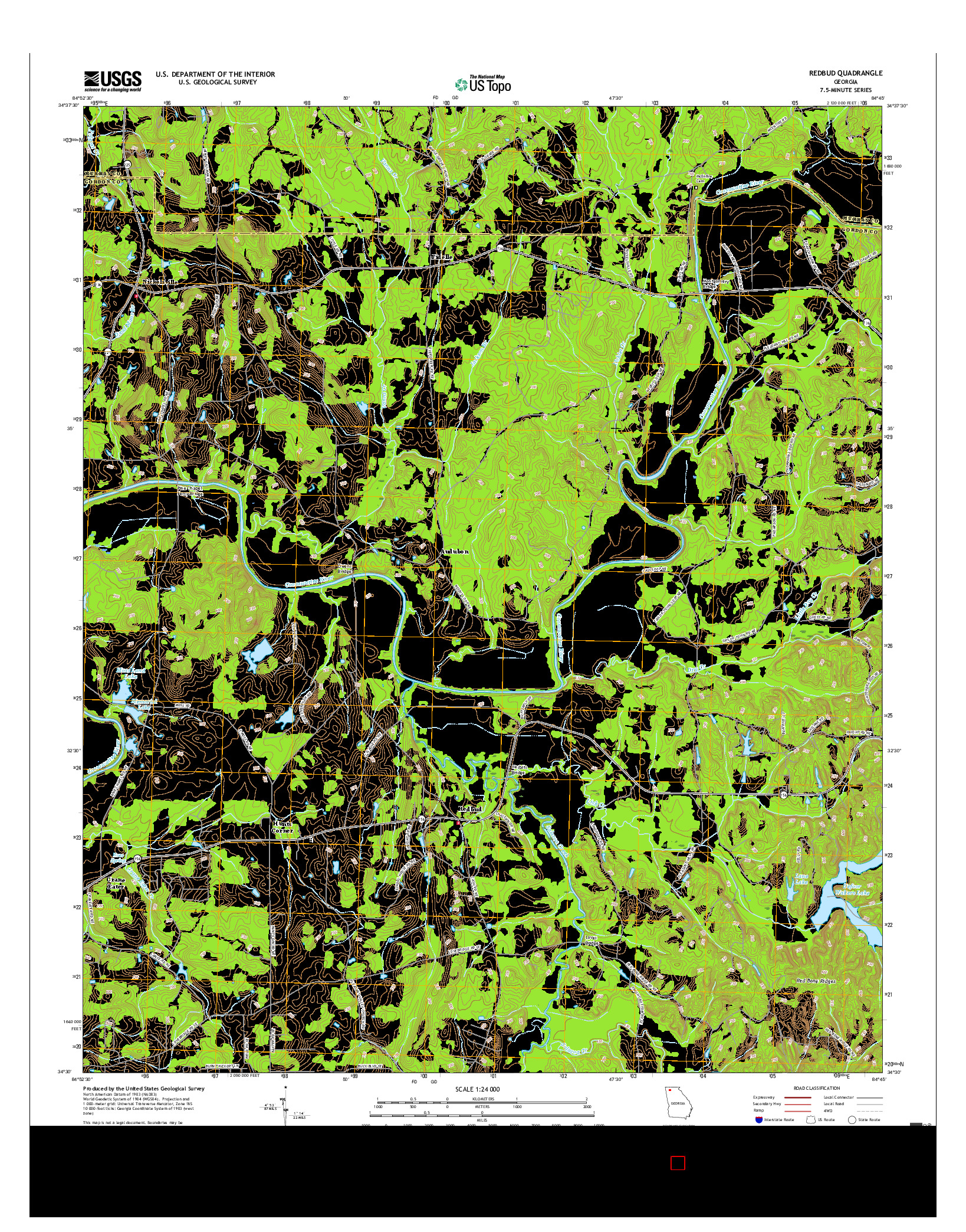 USGS US TOPO 7.5-MINUTE MAP FOR REDBUD, GA 2017