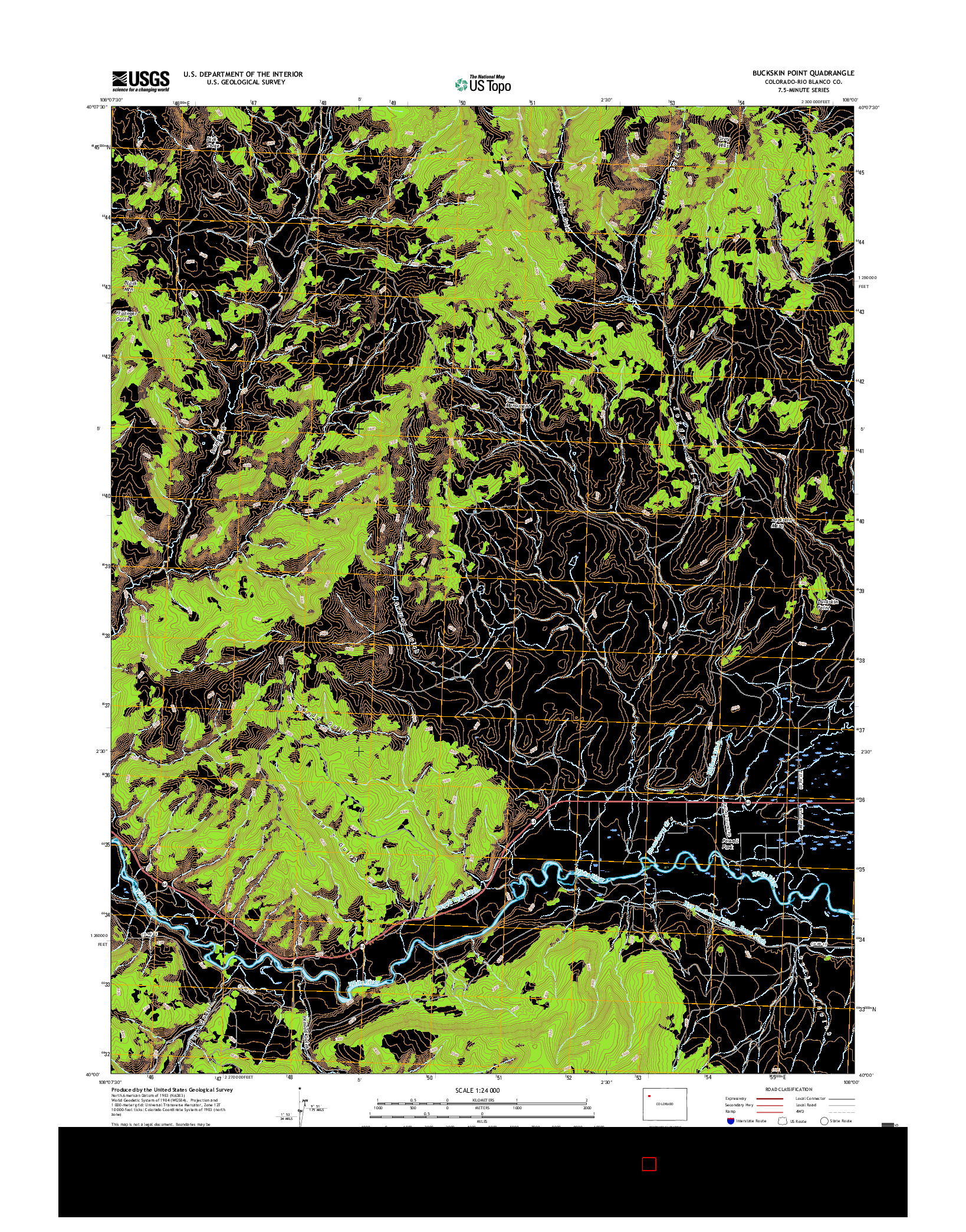 USGS US TOPO 7.5-MINUTE MAP FOR BUCKSKIN POINT, CO 2017