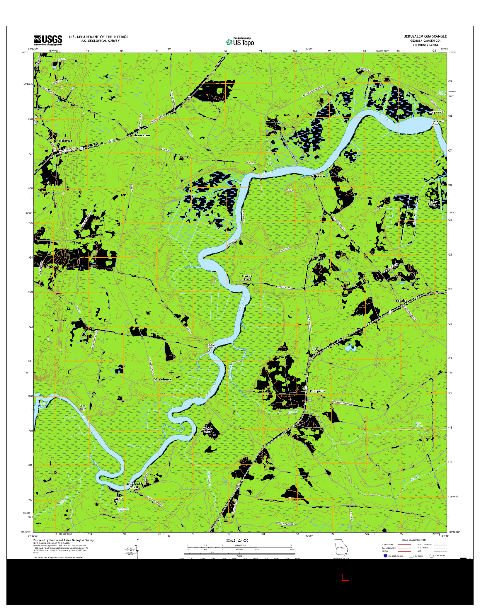 USGS US TOPO 7.5-MINUTE MAP FOR JERUSALEM, GA 2017