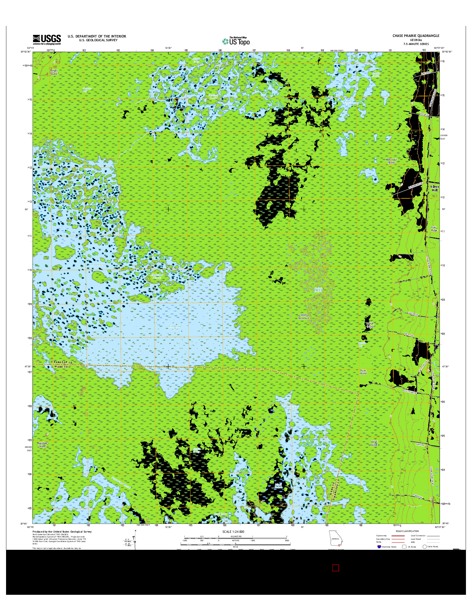 USGS US TOPO 7.5-MINUTE MAP FOR CHASE PRAIRIE, GA 2017