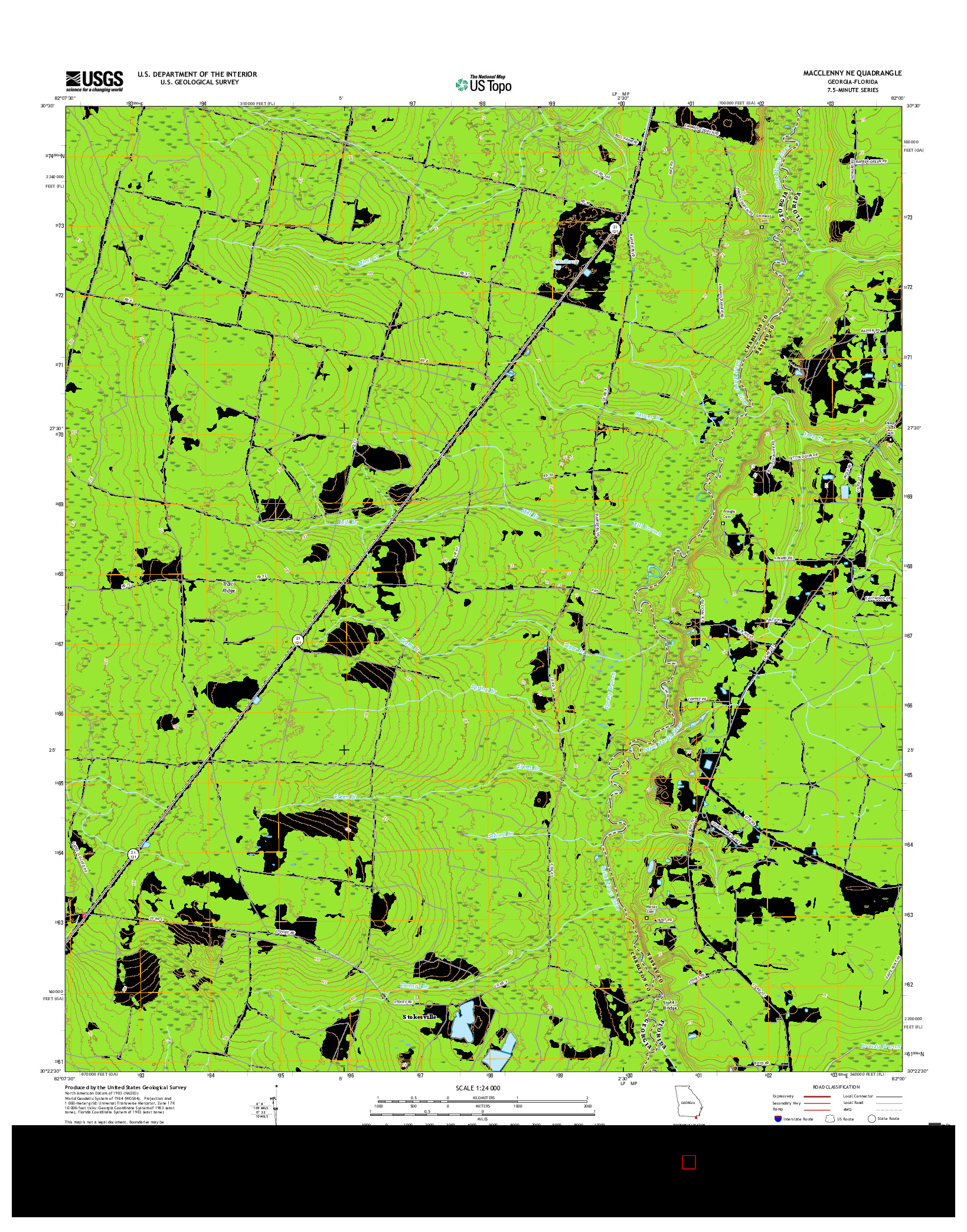 USGS US TOPO 7.5-MINUTE MAP FOR MACCLENNY NE, GA-FL 2017