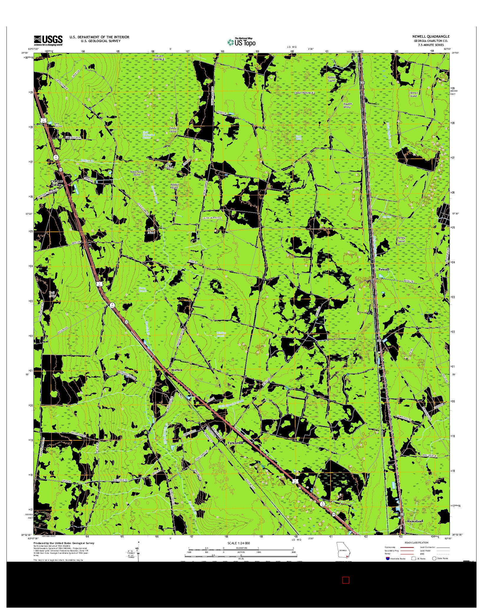 USGS US TOPO 7.5-MINUTE MAP FOR NEWELL, GA 2017