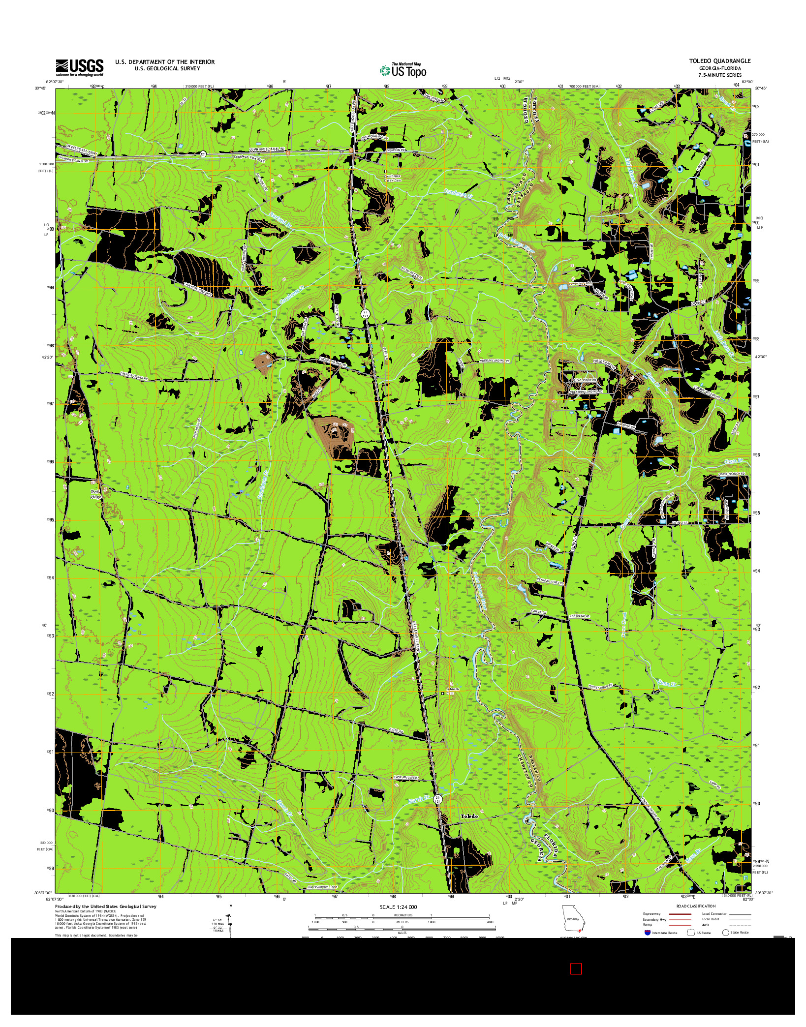 USGS US TOPO 7.5-MINUTE MAP FOR TOLEDO, GA-FL 2017