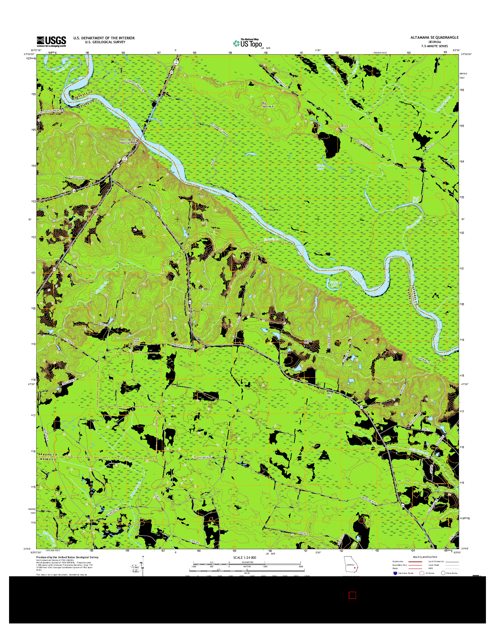 USGS US TOPO 7.5-MINUTE MAP FOR ALTAMAHA SE, GA 2017