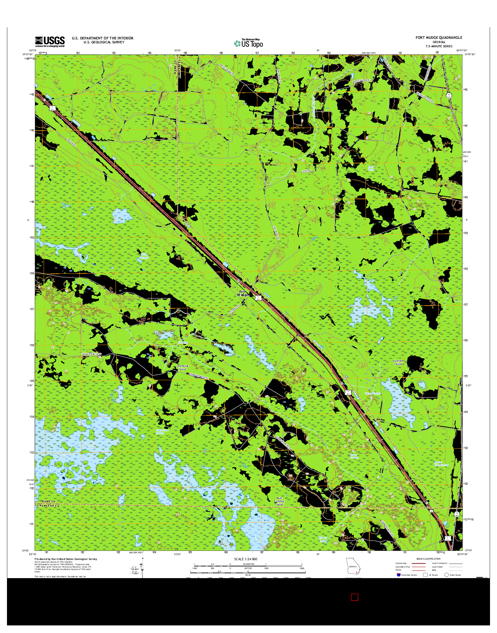 USGS US TOPO 7.5-MINUTE MAP FOR FORT MUDGE, GA 2017
