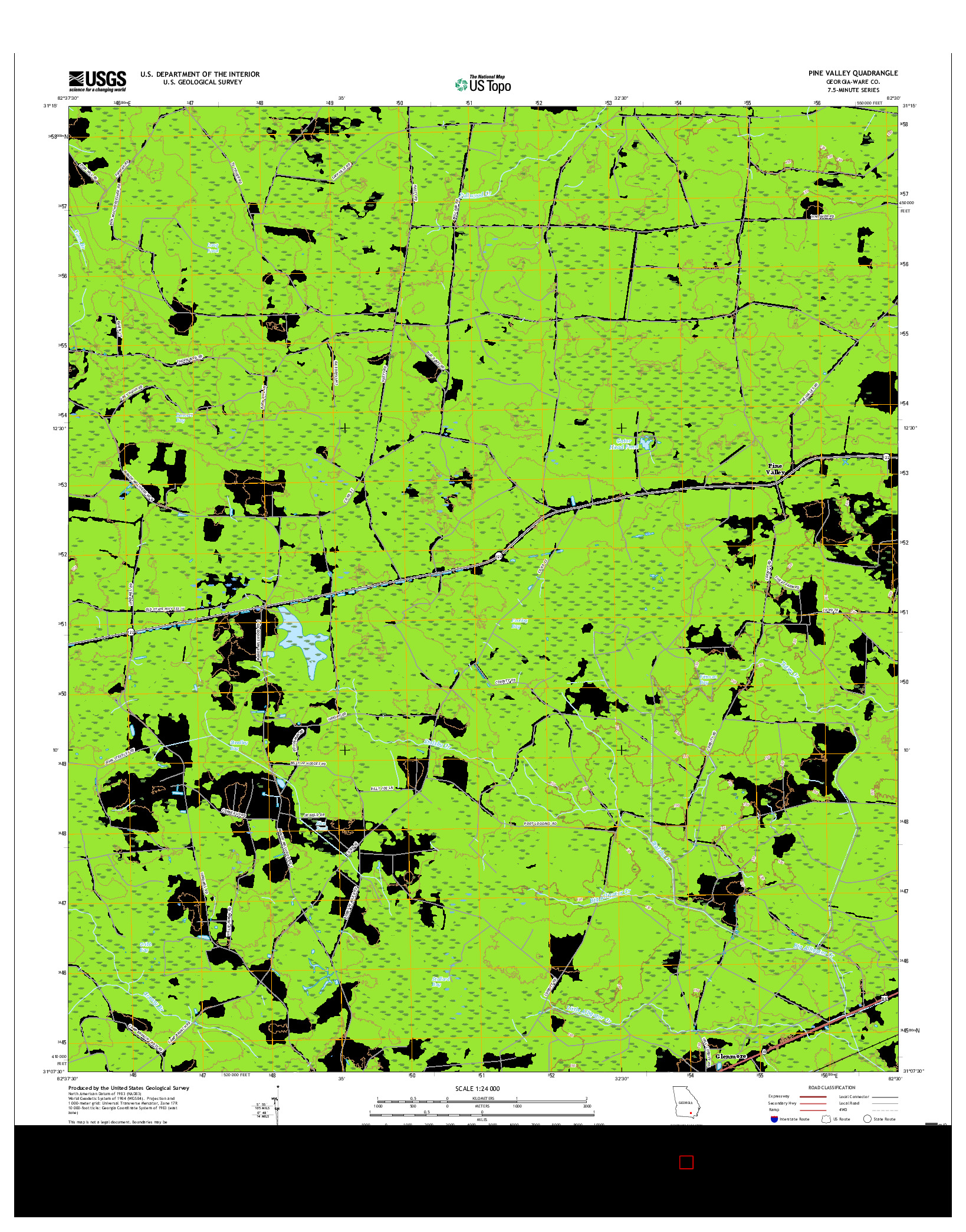 USGS US TOPO 7.5-MINUTE MAP FOR PINE VALLEY, GA 2017