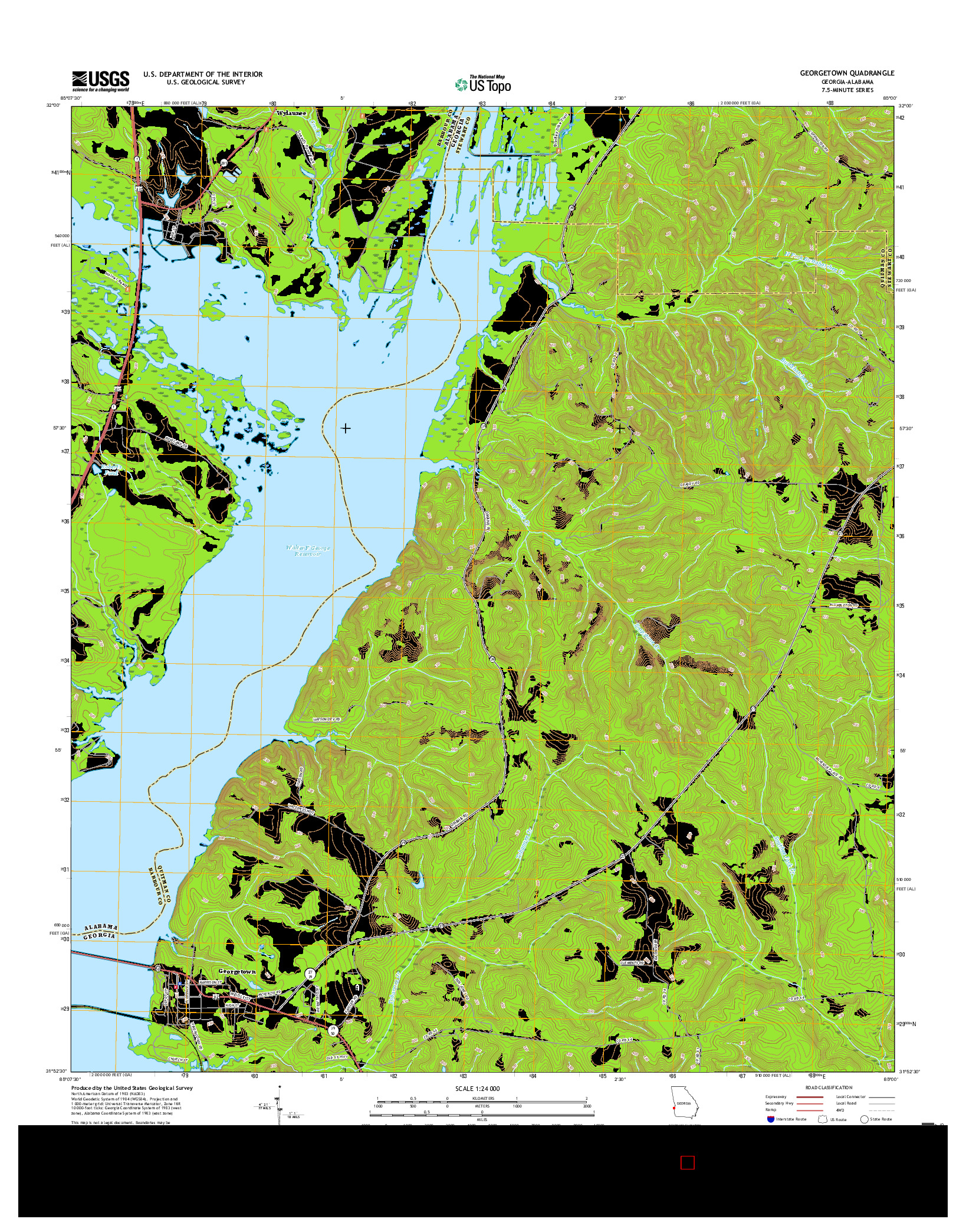 USGS US TOPO 7.5-MINUTE MAP FOR GEORGETOWN, GA-AL 2017