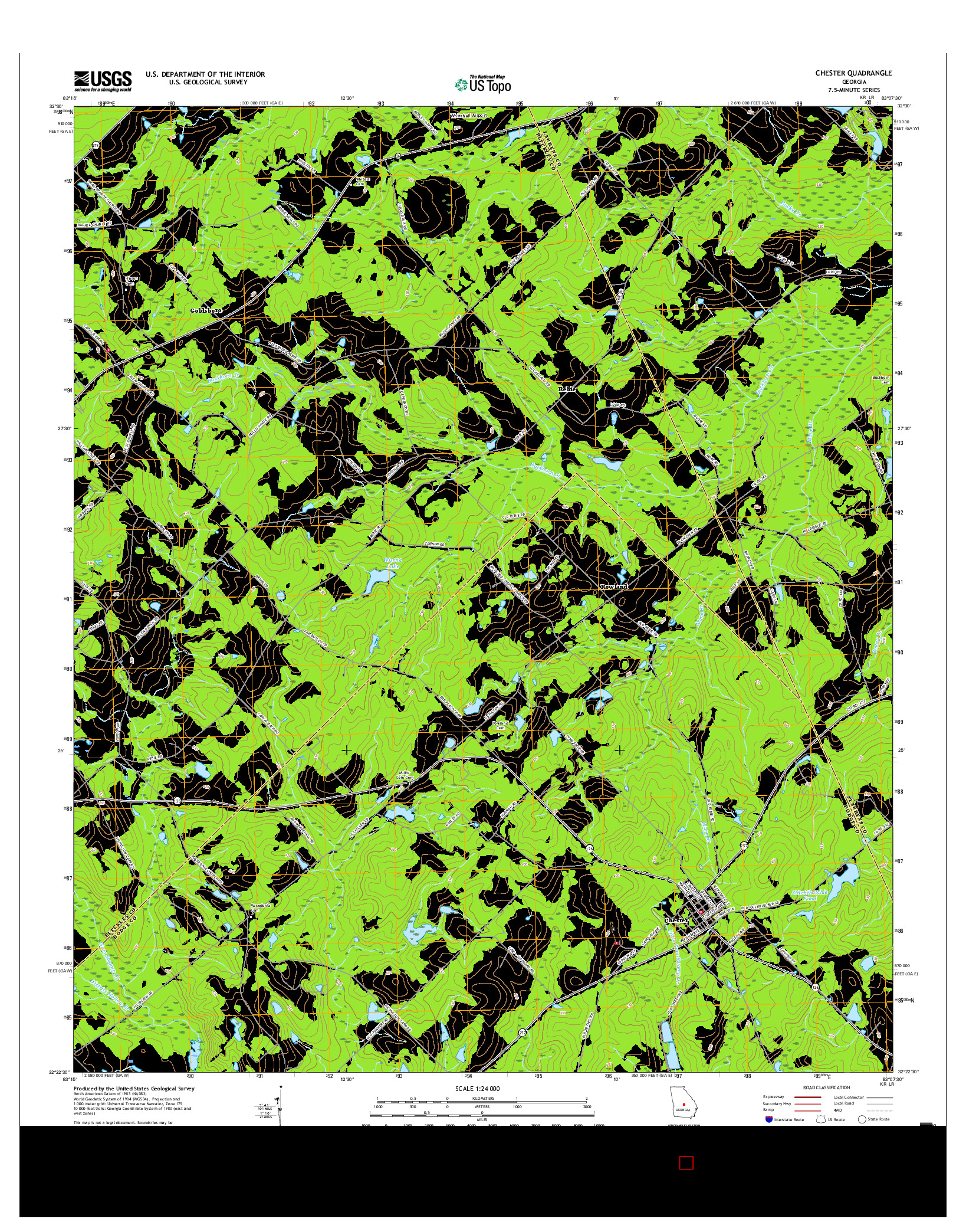 USGS US TOPO 7.5-MINUTE MAP FOR CHESTER, GA 2017