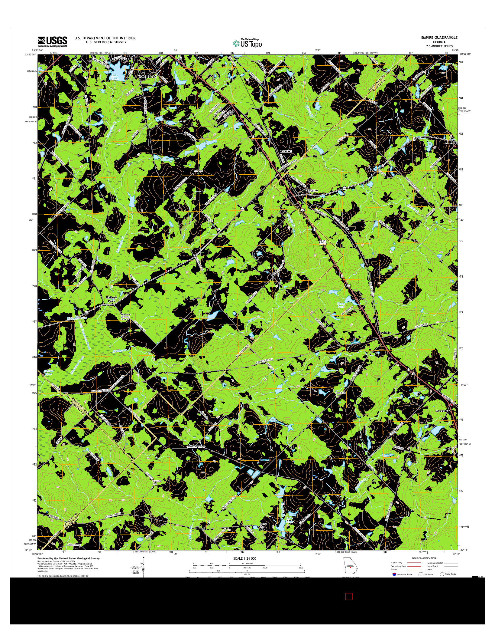 USGS US TOPO 7.5-MINUTE MAP FOR EMPIRE, GA 2017