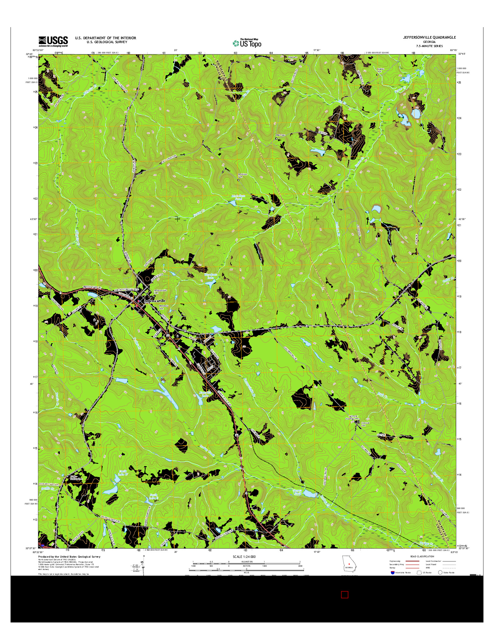 USGS US TOPO 7.5-MINUTE MAP FOR JEFFERSONVILLE, GA 2017