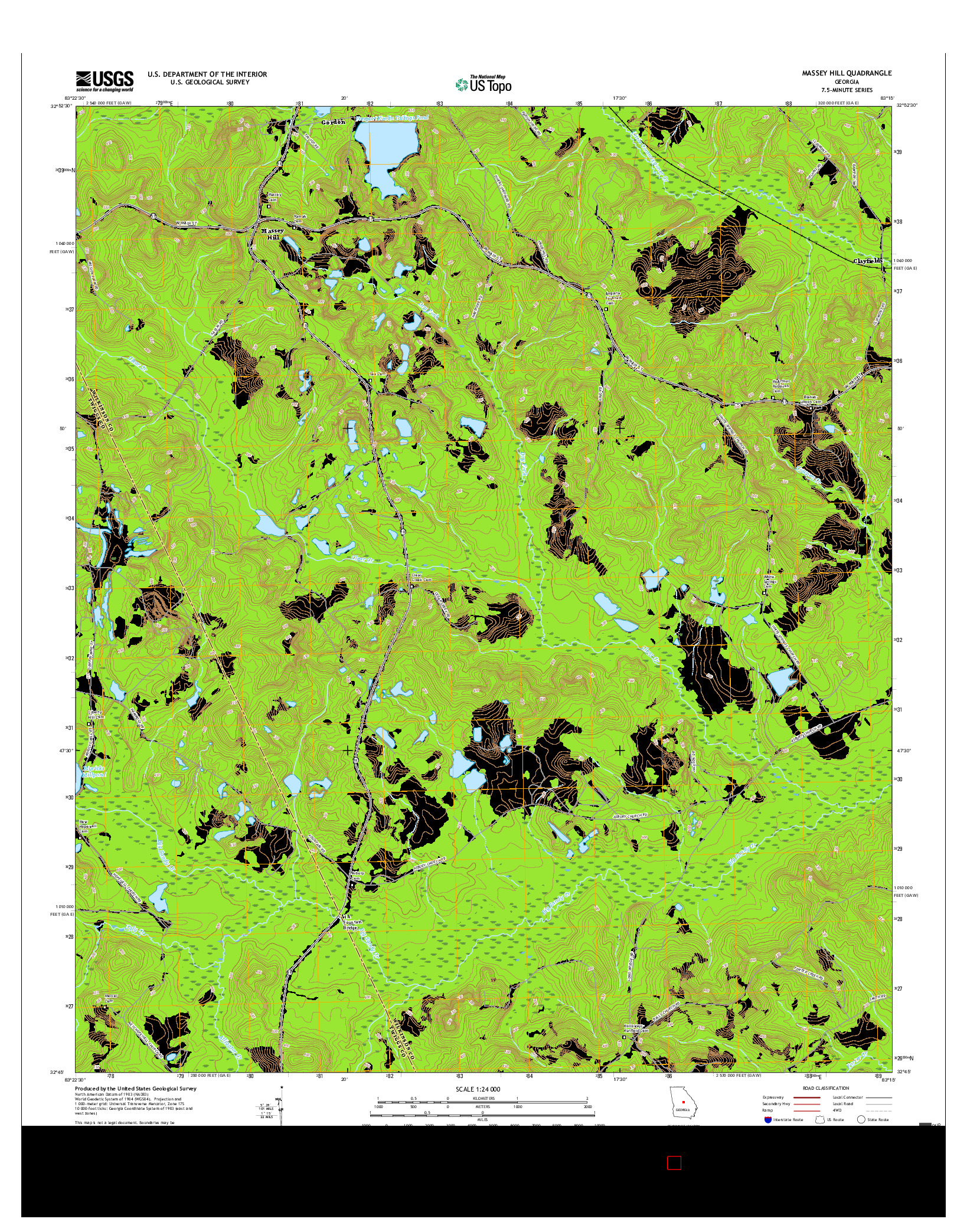 USGS US TOPO 7.5-MINUTE MAP FOR MASSEY HILL, GA 2017
