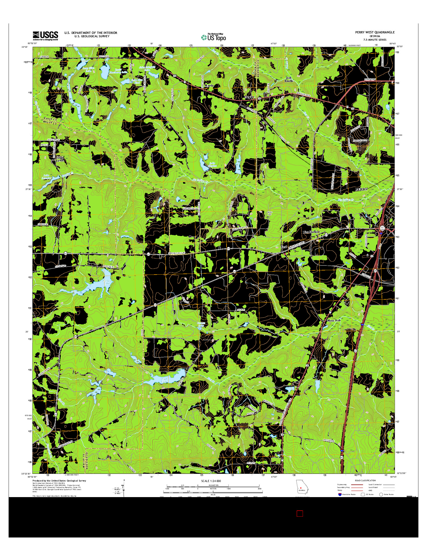 USGS US TOPO 7.5-MINUTE MAP FOR PERRY WEST, GA 2017