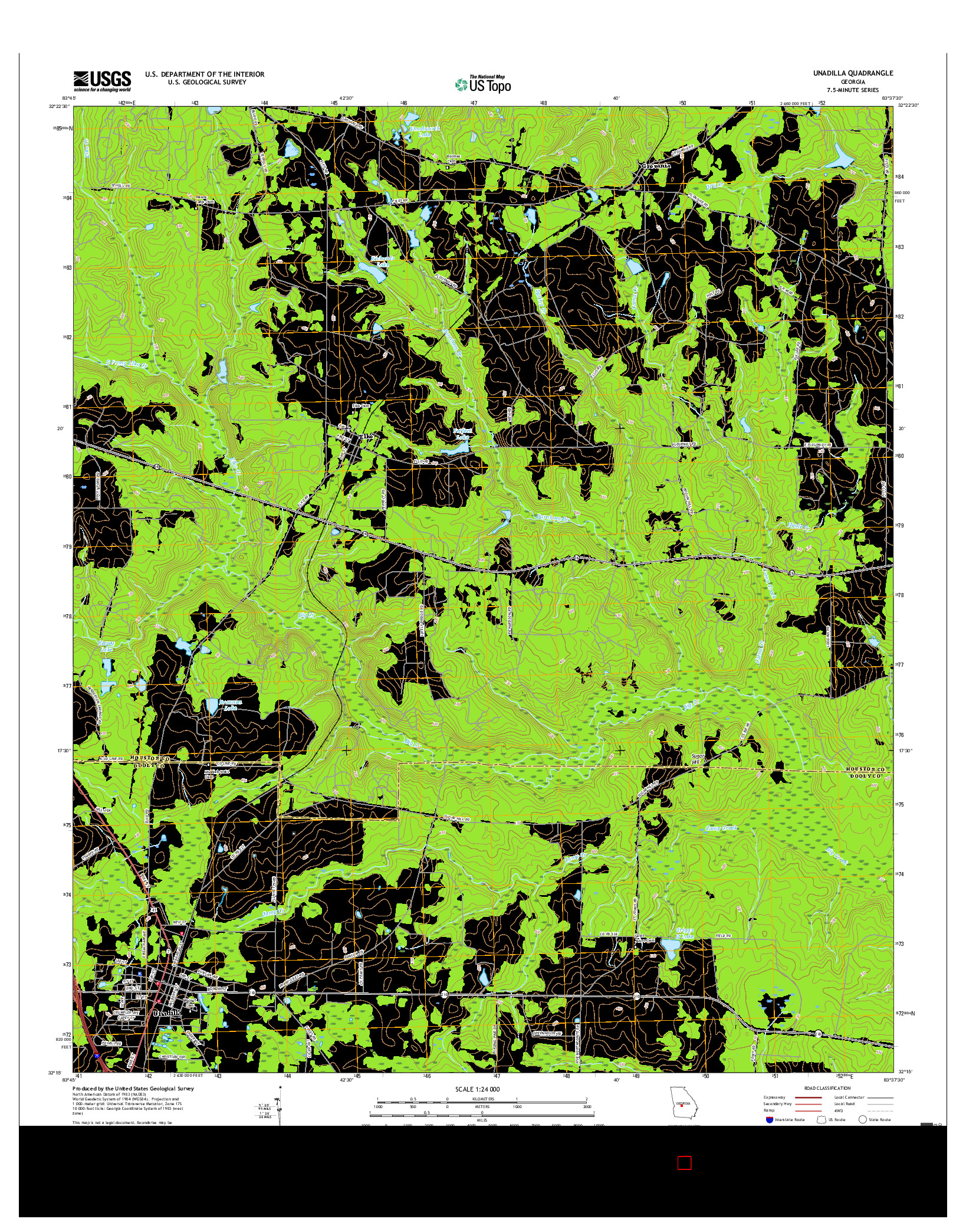 USGS US TOPO 7.5-MINUTE MAP FOR UNADILLA, GA 2017