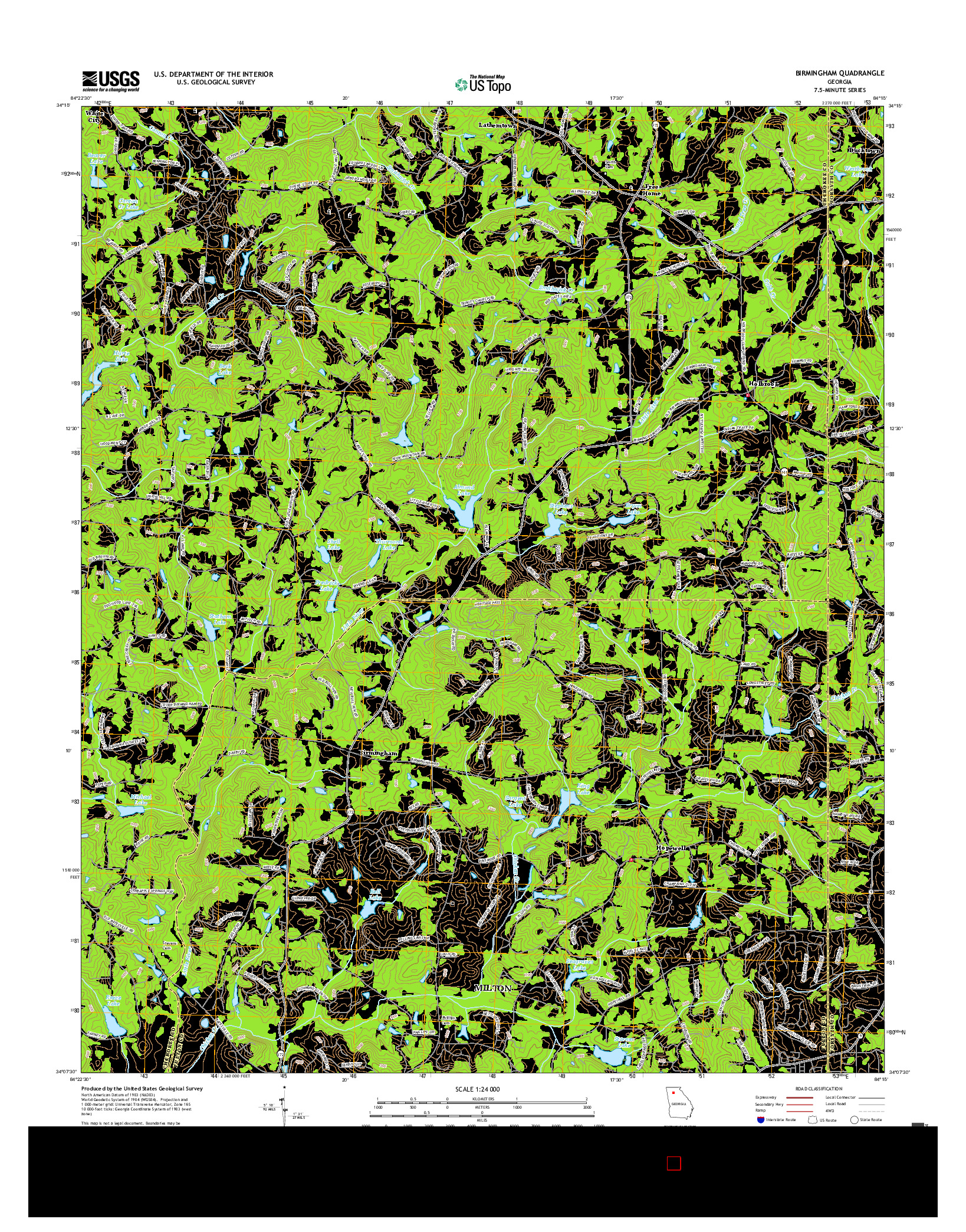 USGS US TOPO 7.5-MINUTE MAP FOR BIRMINGHAM, GA 2017