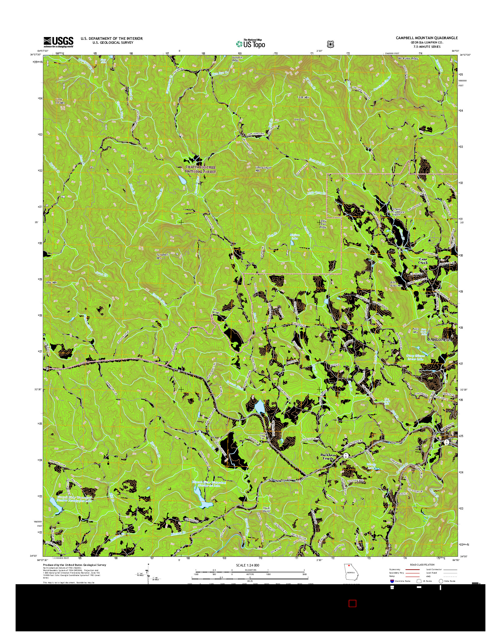 USGS US TOPO 7.5-MINUTE MAP FOR CAMPBELL MOUNTAIN, GA 2017