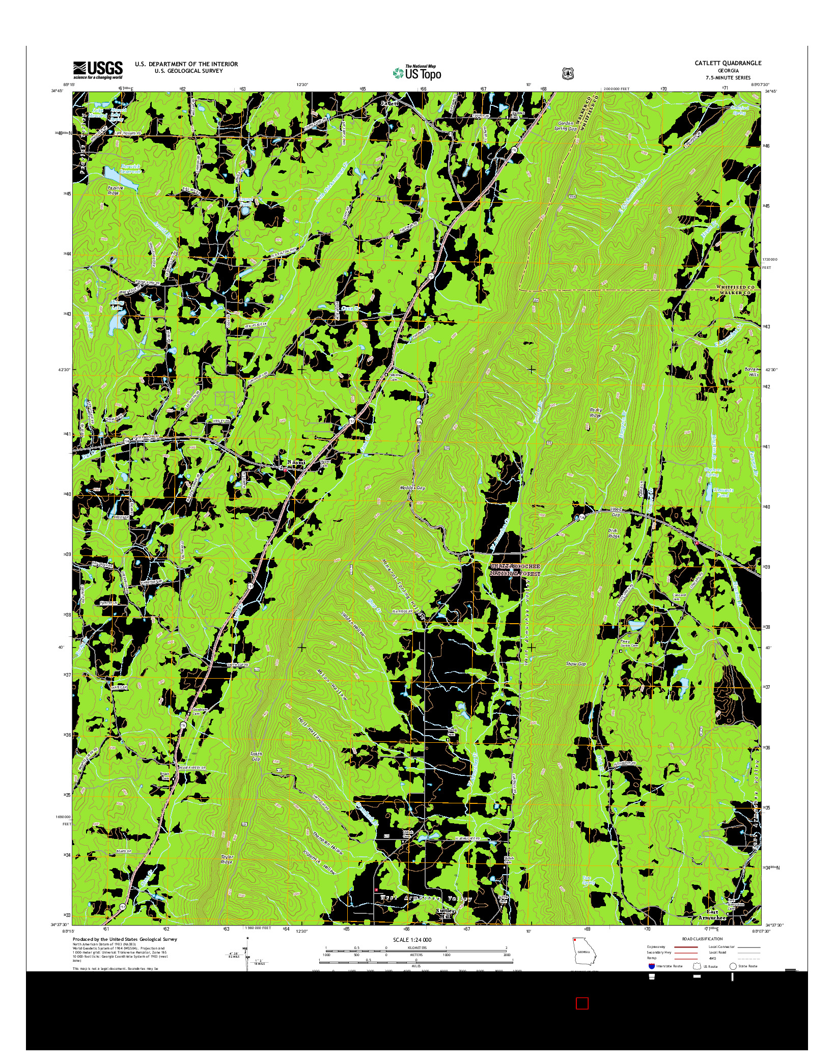 USGS US TOPO 7.5-MINUTE MAP FOR CATLETT, GA 2017