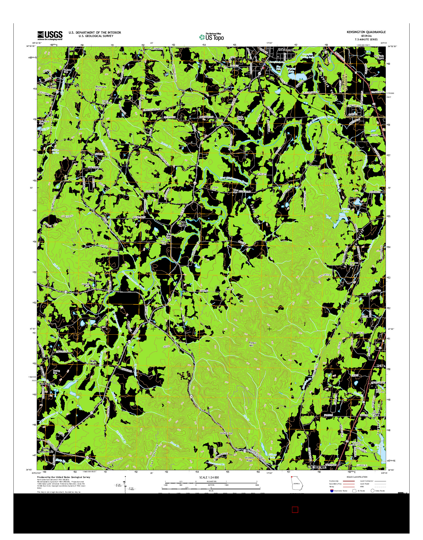 USGS US TOPO 7.5-MINUTE MAP FOR KENSINGTON, GA 2017