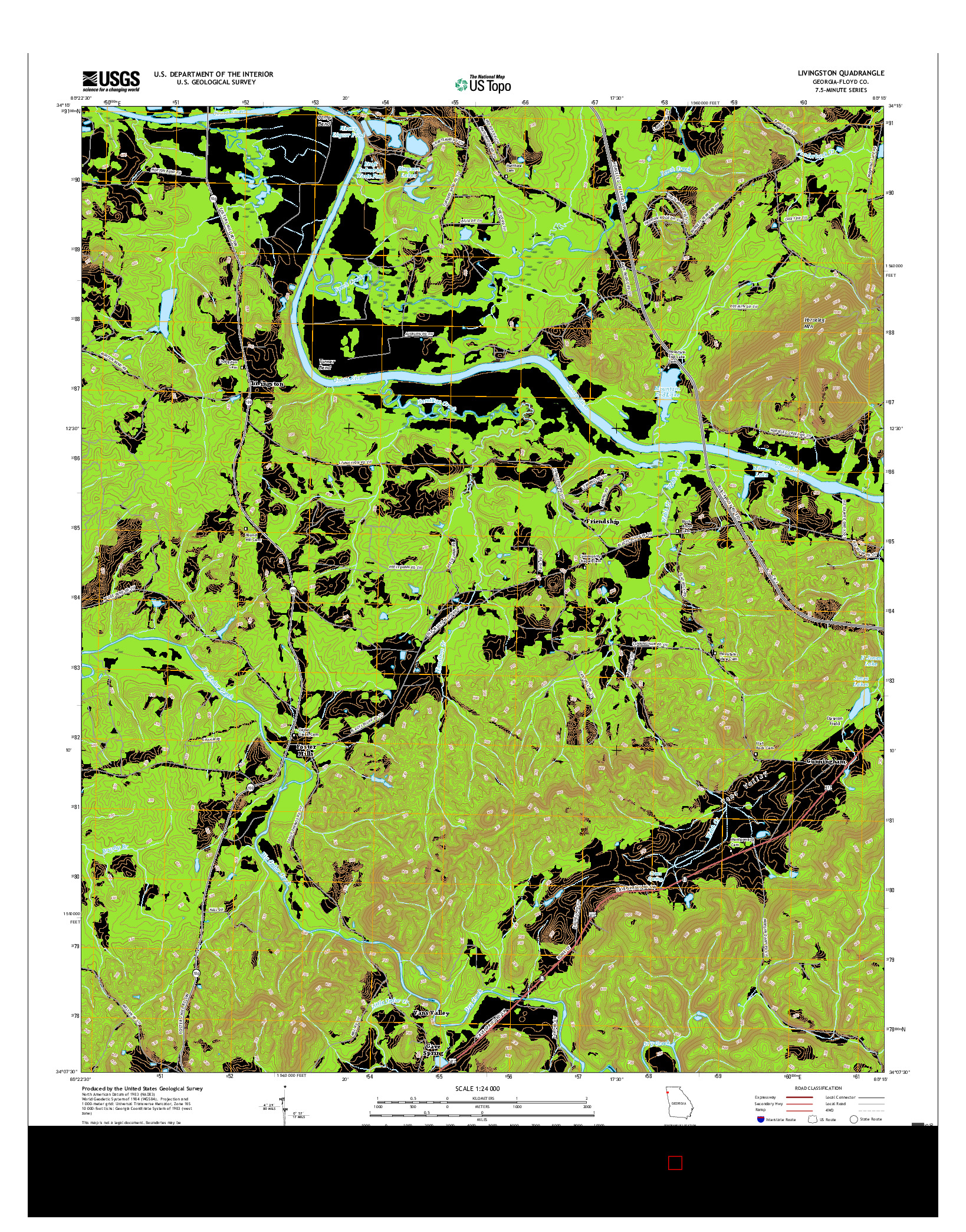 USGS US TOPO 7.5-MINUTE MAP FOR LIVINGSTON, GA 2017