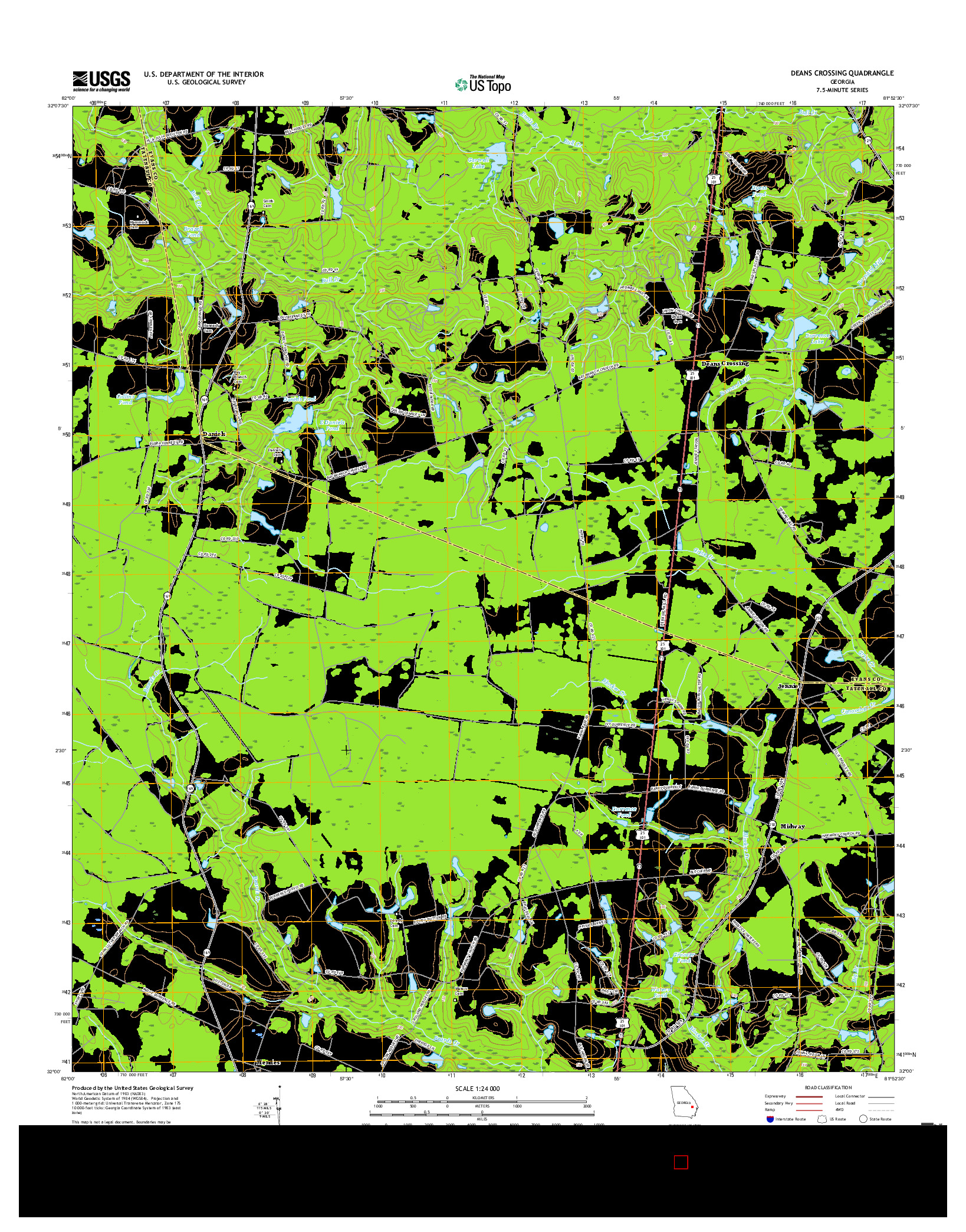 USGS US TOPO 7.5-MINUTE MAP FOR DEANS CROSSING, GA 2017