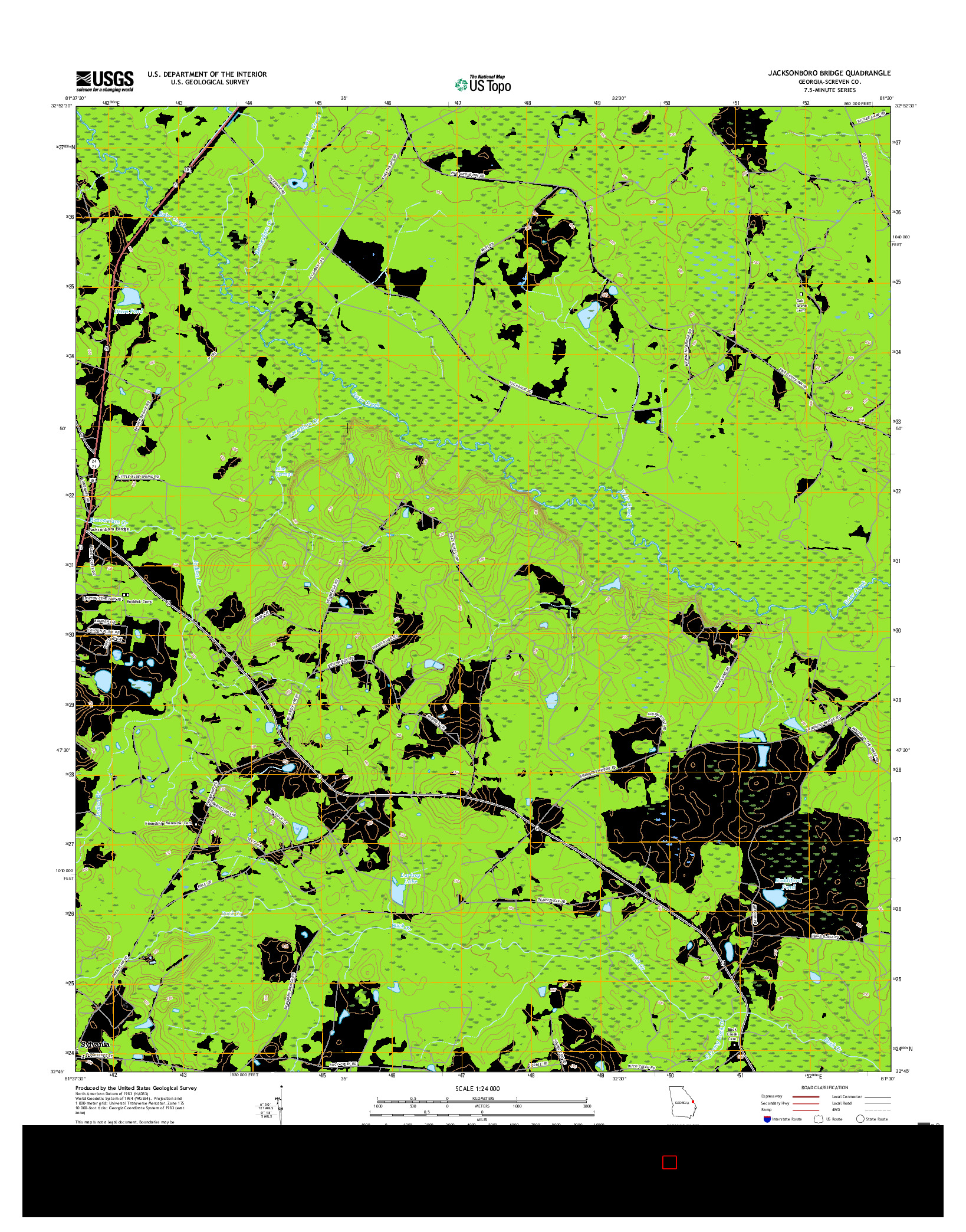 USGS US TOPO 7.5-MINUTE MAP FOR JACKSONBORO BRIDGE, GA 2017