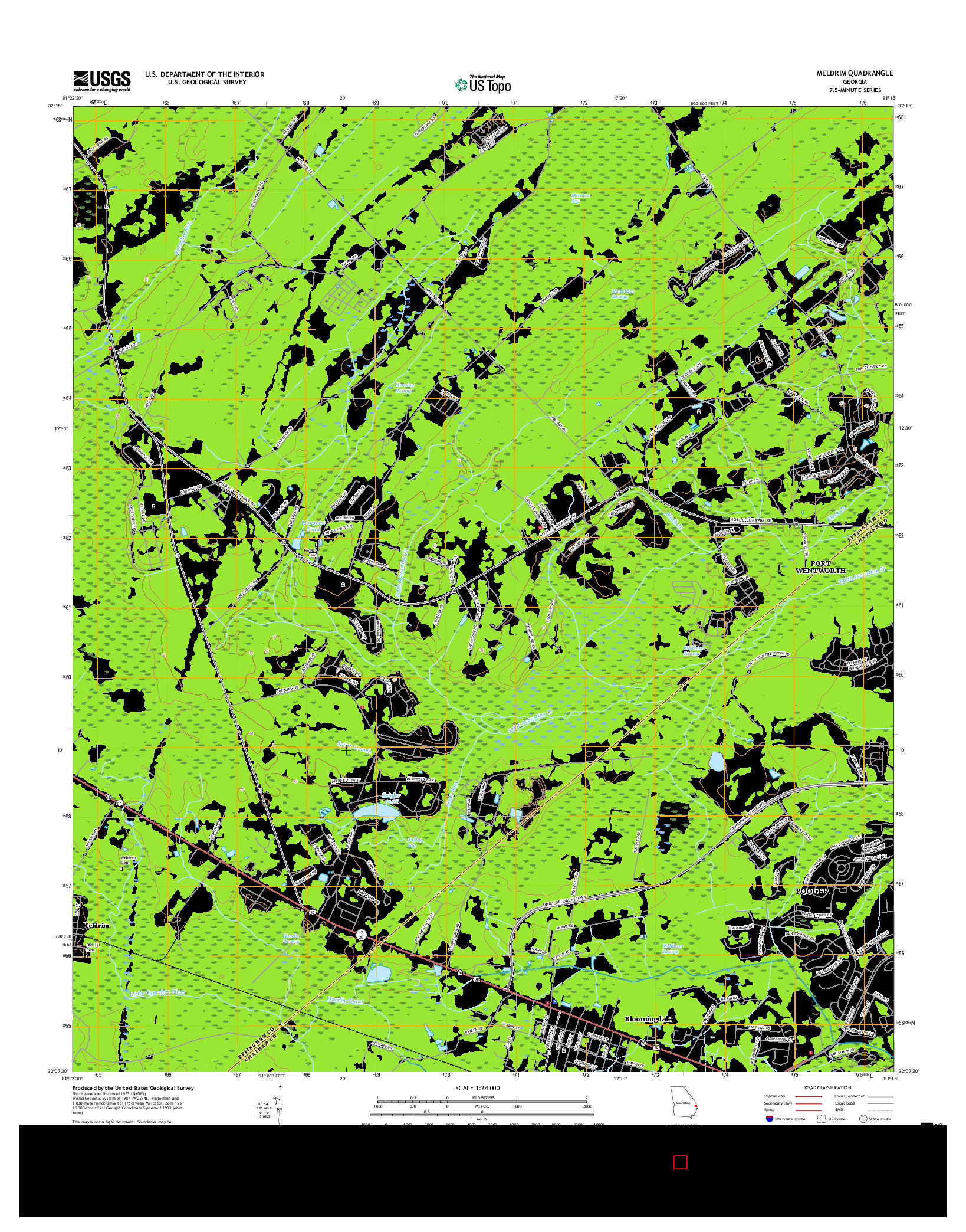 USGS US TOPO 7.5-MINUTE MAP FOR MELDRIM, GA 2017