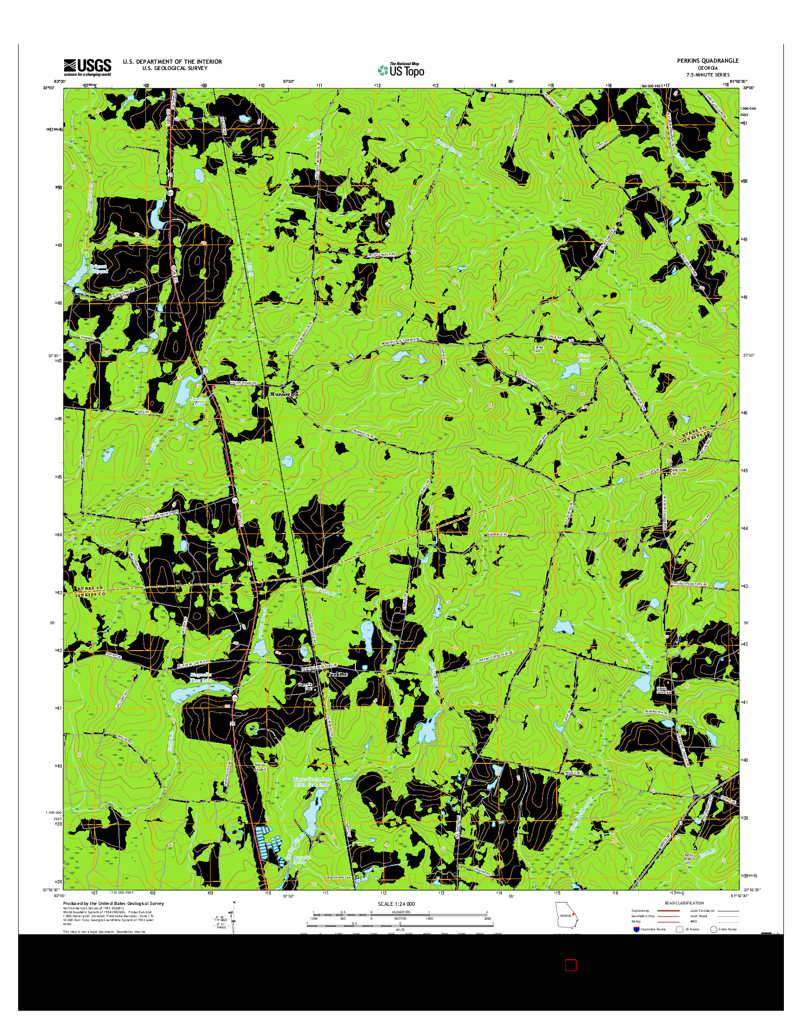 USGS US TOPO 7.5-MINUTE MAP FOR PERKINS, GA 2017