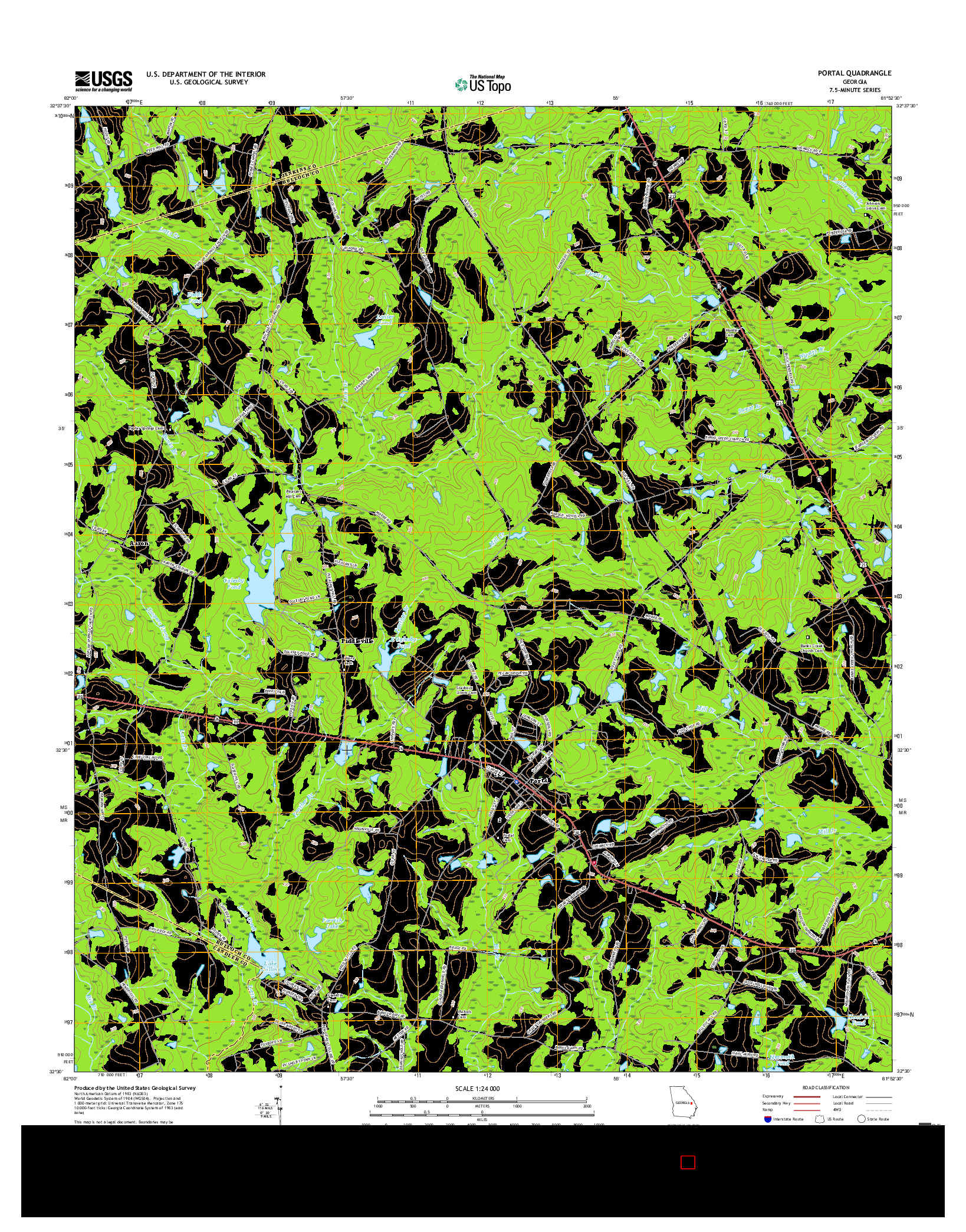 USGS US TOPO 7.5-MINUTE MAP FOR PORTAL, GA 2017