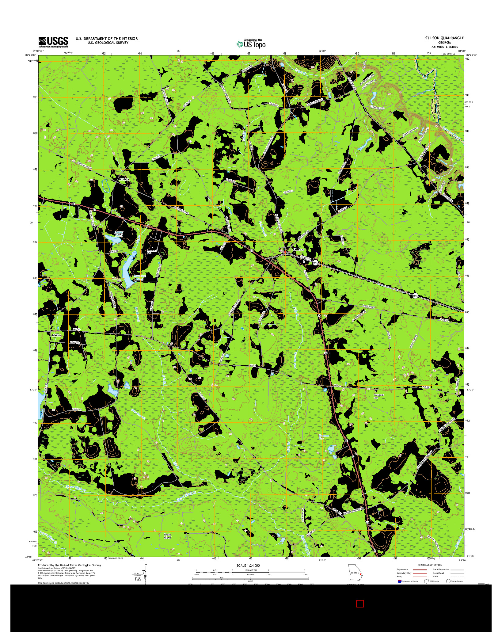 USGS US TOPO 7.5-MINUTE MAP FOR STILSON, GA 2017